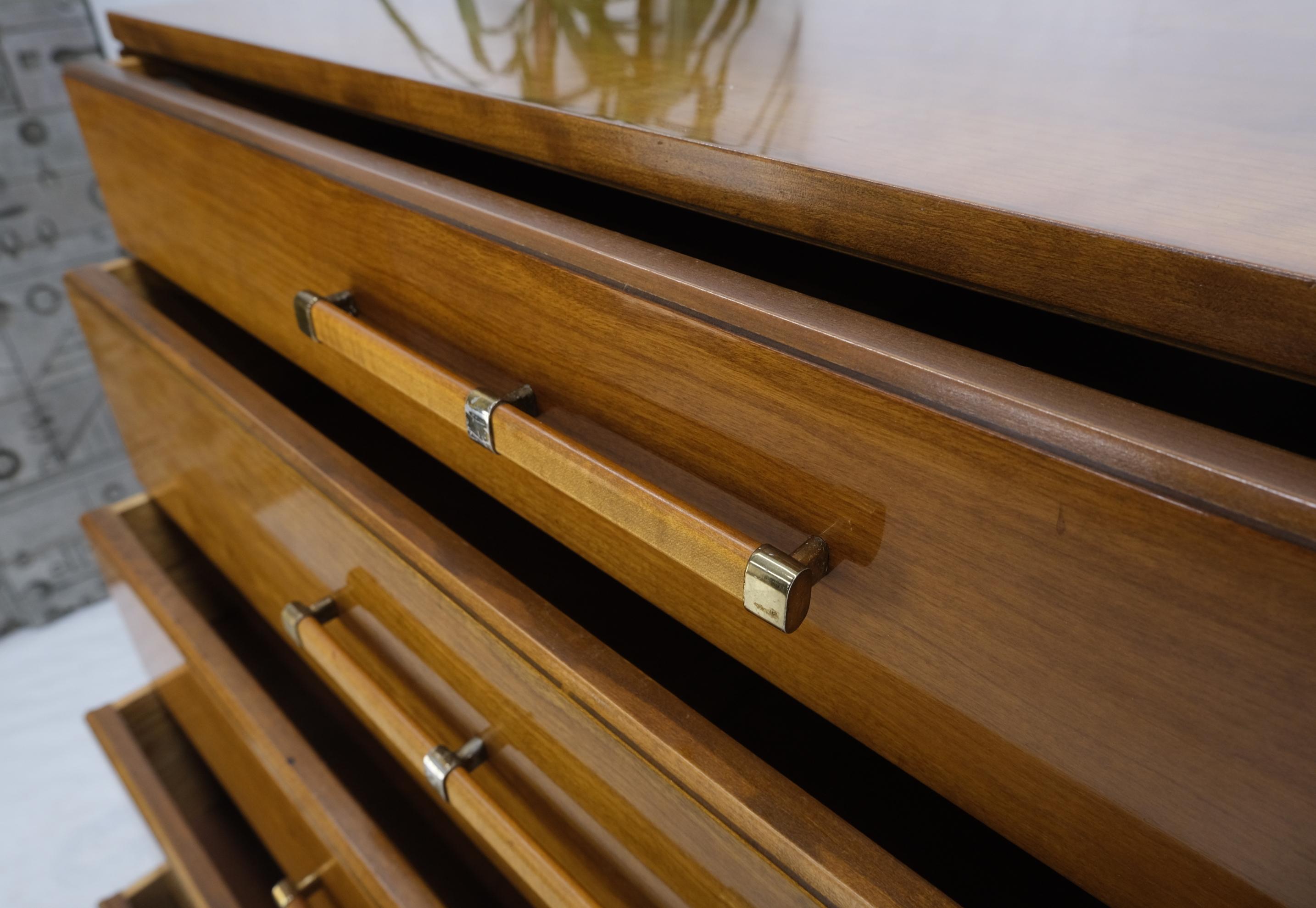 John Stuart Honey Amber Maple High Chest 6 Drawers Dresser Cabinet Wooden Pulls For Sale 4