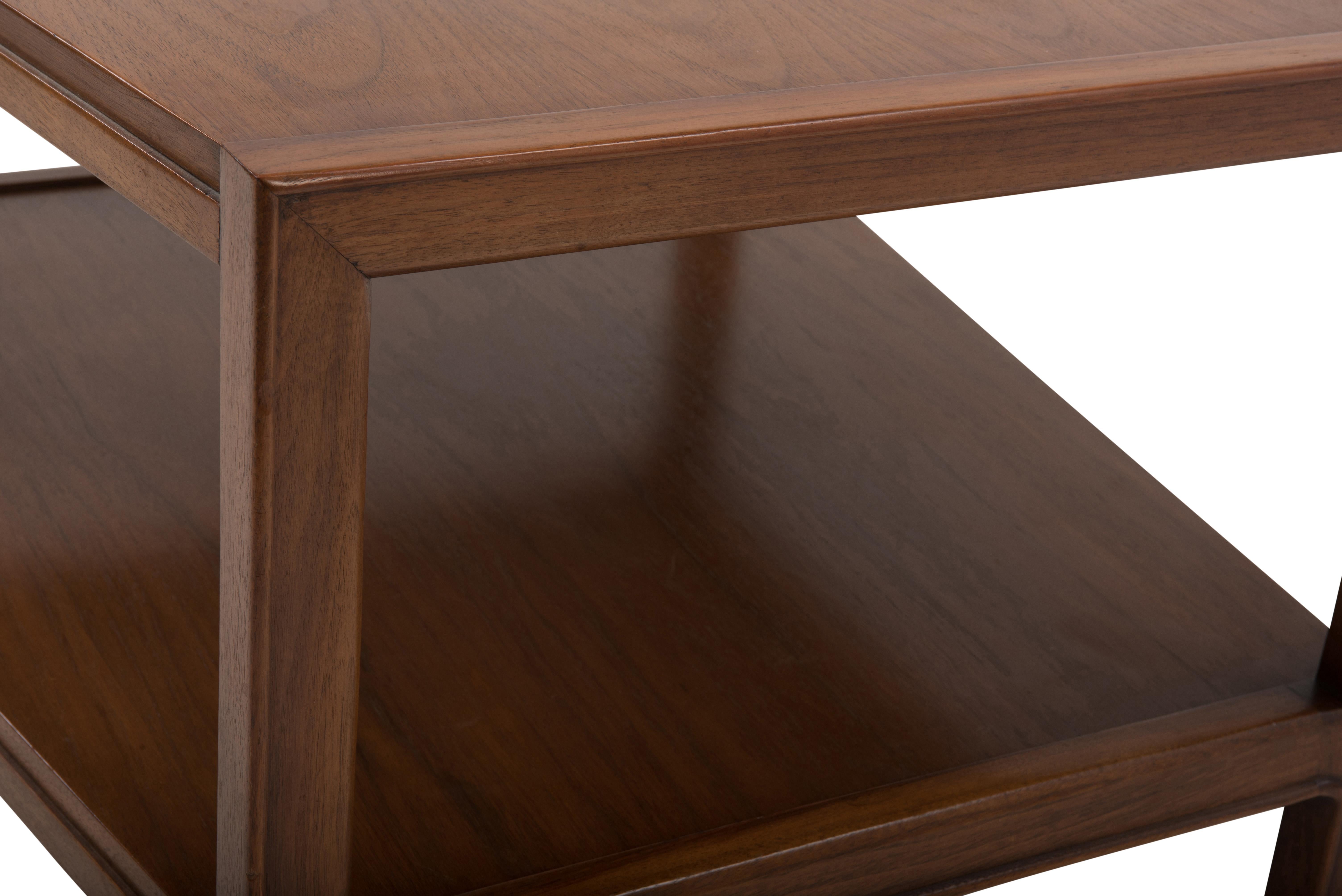 John Stuart Janus Collection Mt. Airy Furniture Walnut Trapezoid Table For Sale 2