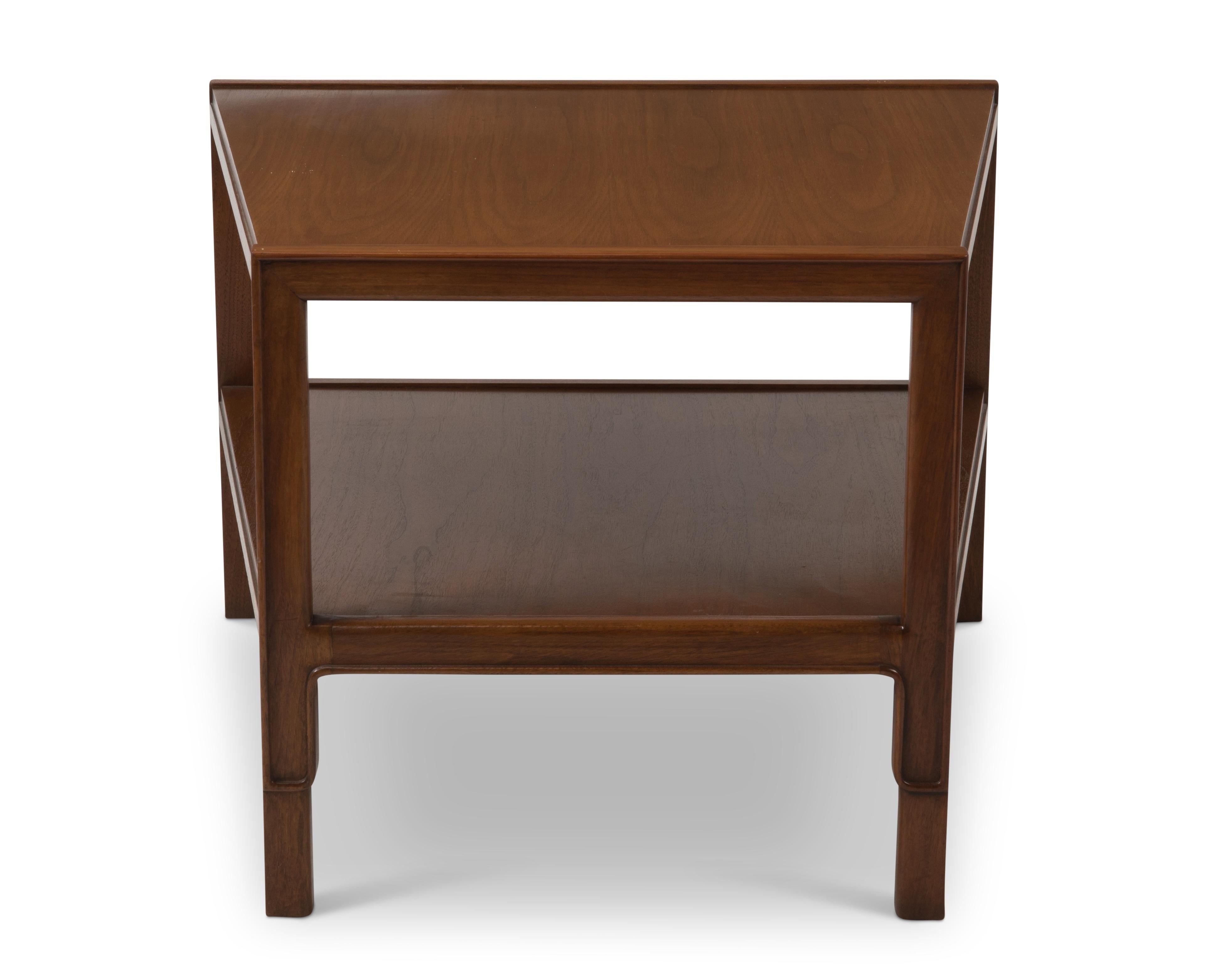 John Stuart Janus Collection Mt. Airy Furniture Walnut Trapezoid Table In Good Condition For Sale In Forest Grove, PA