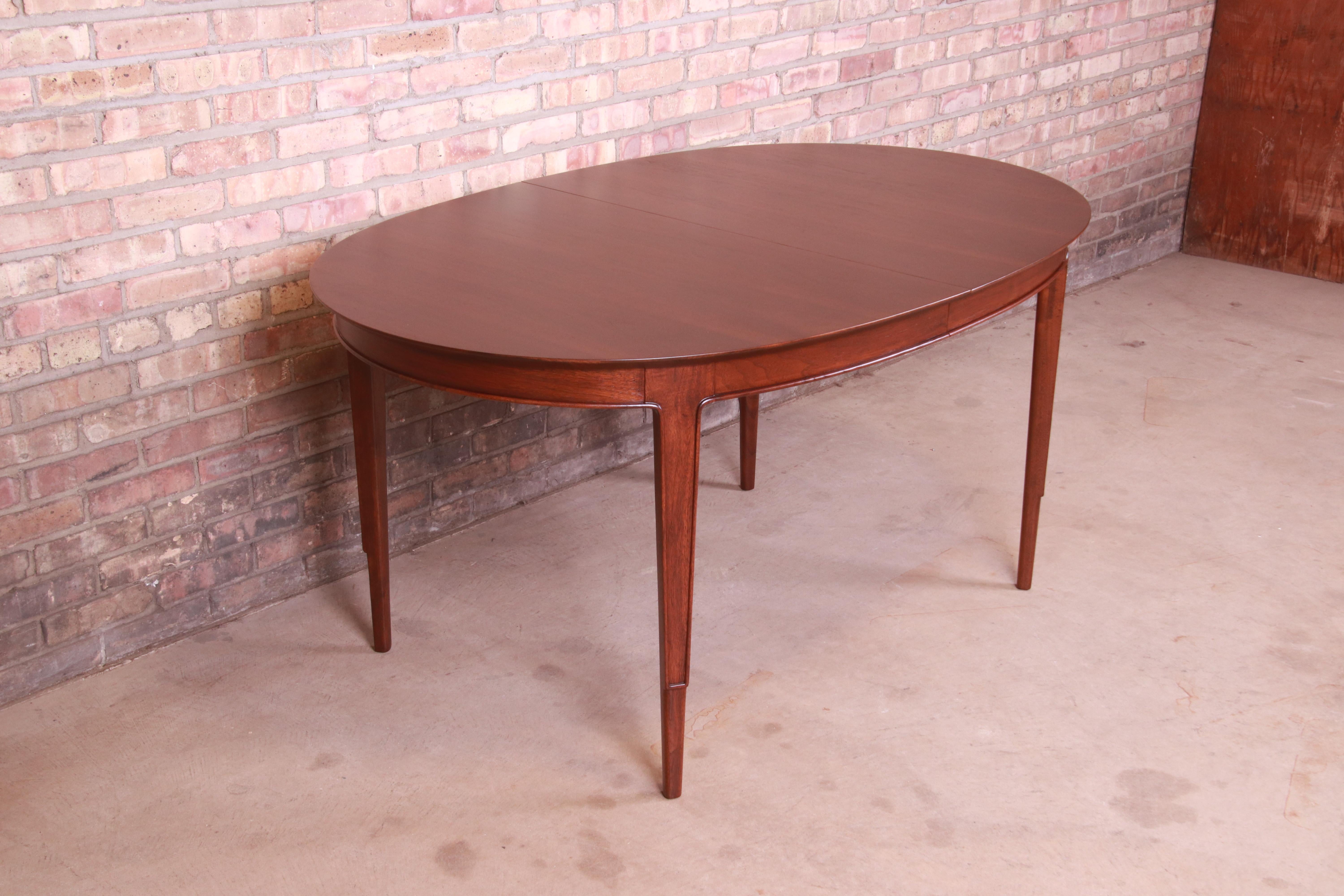 John Stuart Janus Collection Sculpted Walnut Dining Table, Newly Refinished 10