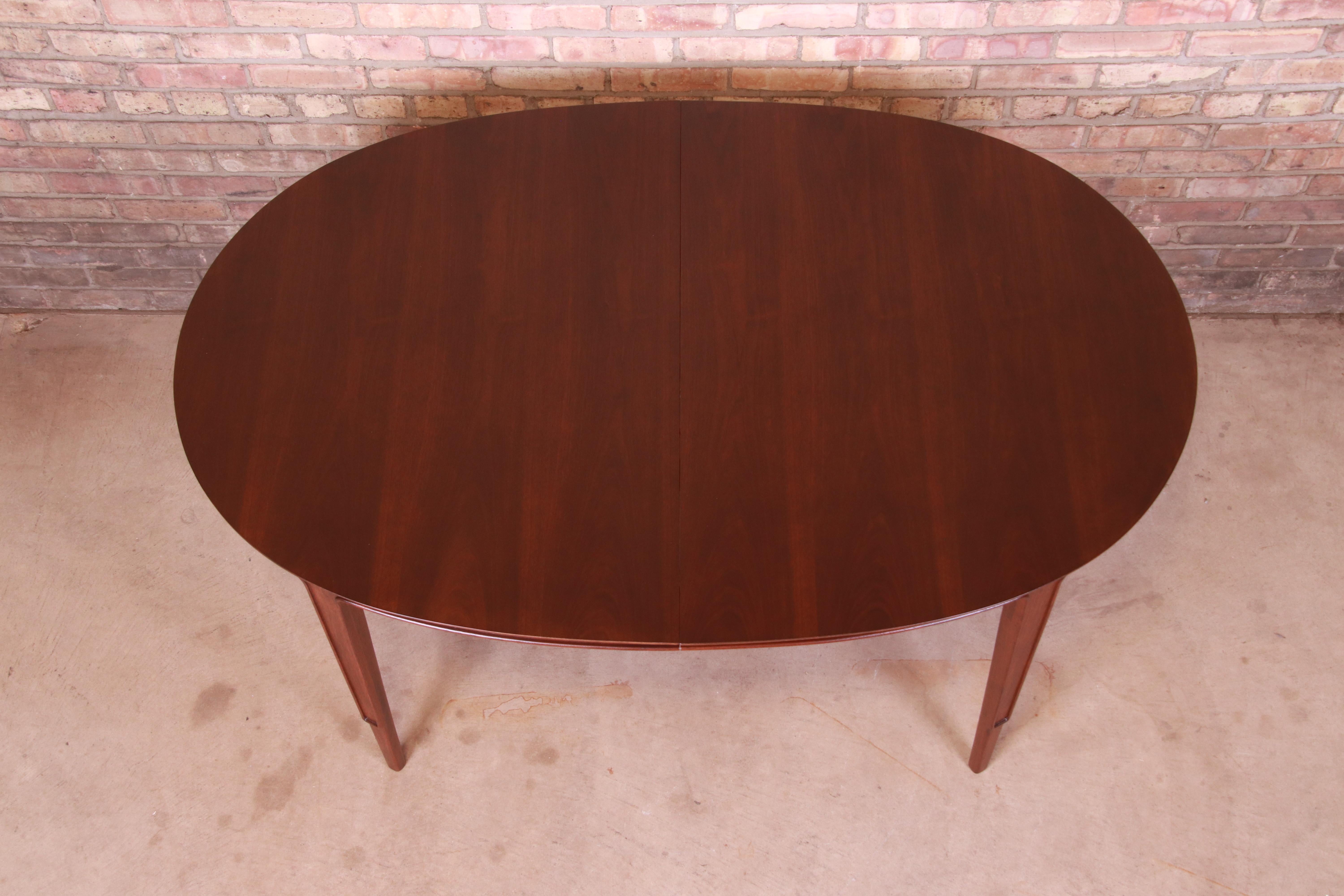 John Stuart Janus Collection Sculpted Walnut Dining Table, Newly Refinished 12