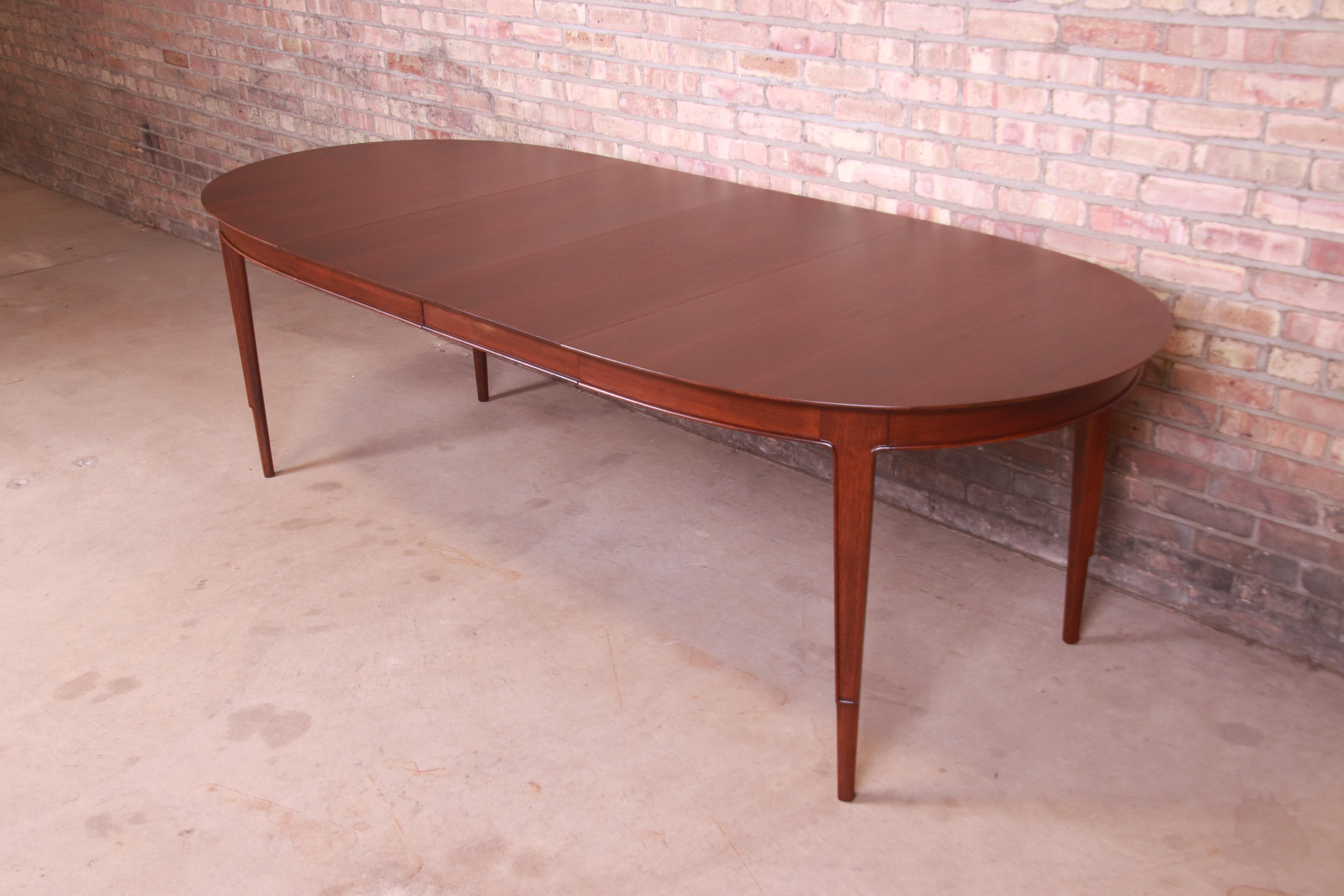 American John Stuart Janus Collection Sculpted Walnut Dining Table, Newly Refinished