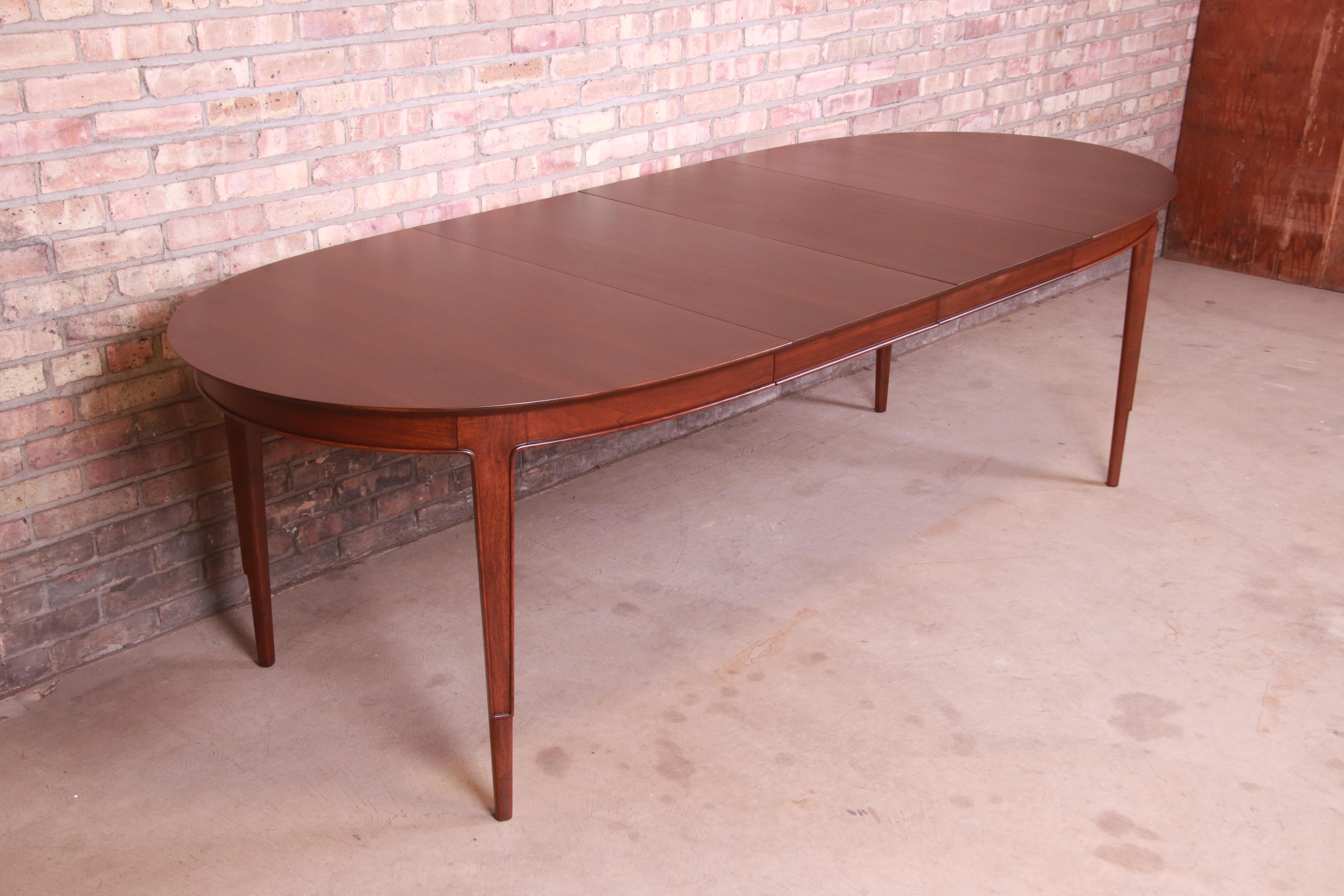 20th Century John Stuart Janus Collection Sculpted Walnut Dining Table, Newly Refinished