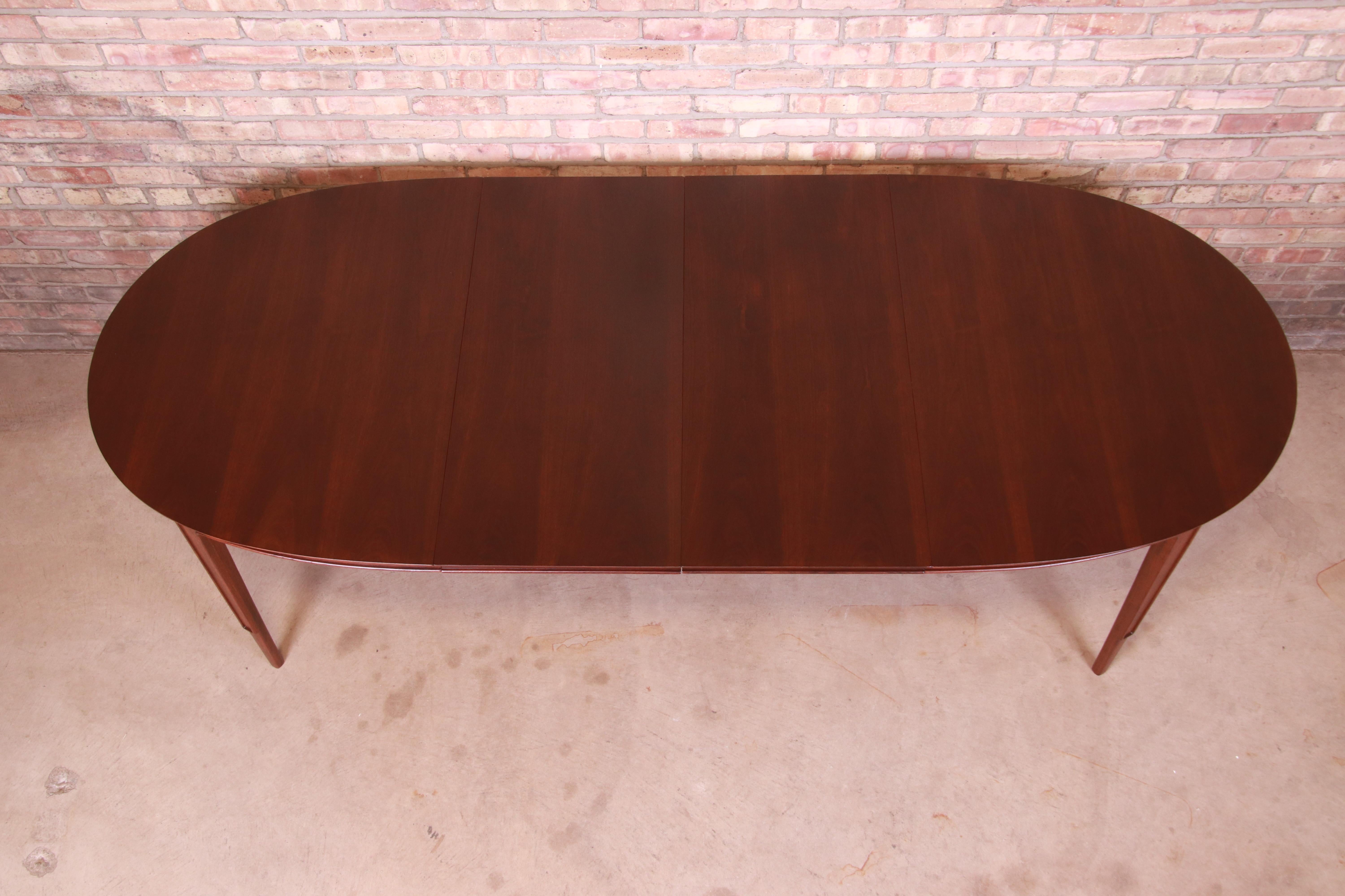 John Stuart Janus Collection Sculpted Walnut Dining Table, Newly Refinished 1