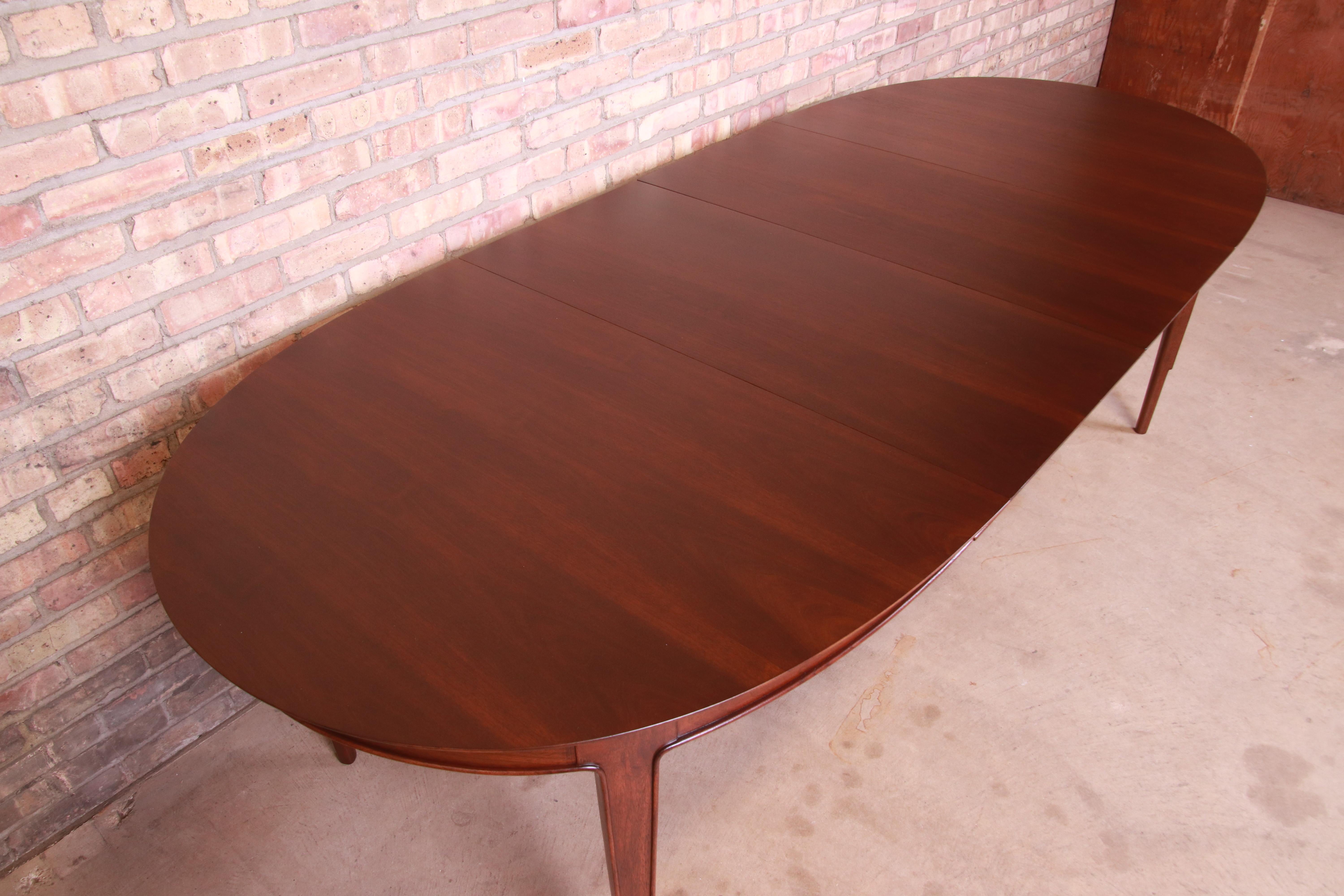 John Stuart Janus Collection Sculpted Walnut Dining Table, Newly Refinished 2