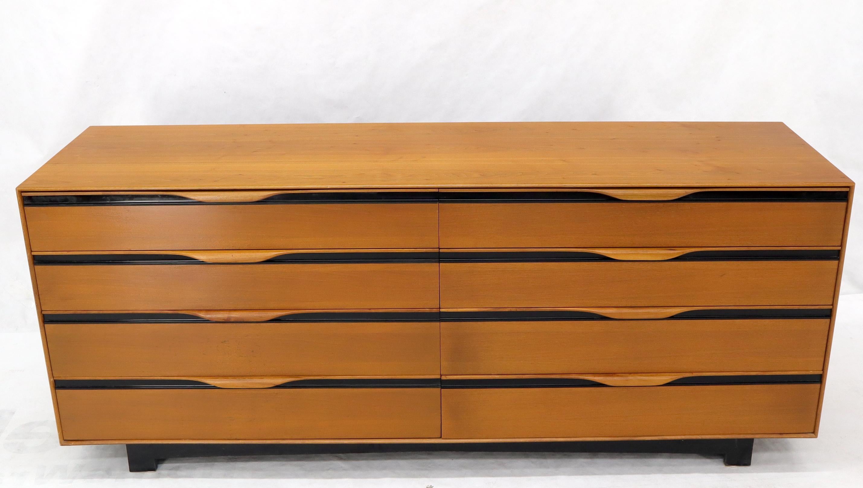 Mid-Century Modern long 8 drawers vintage dresser by John Stuart.