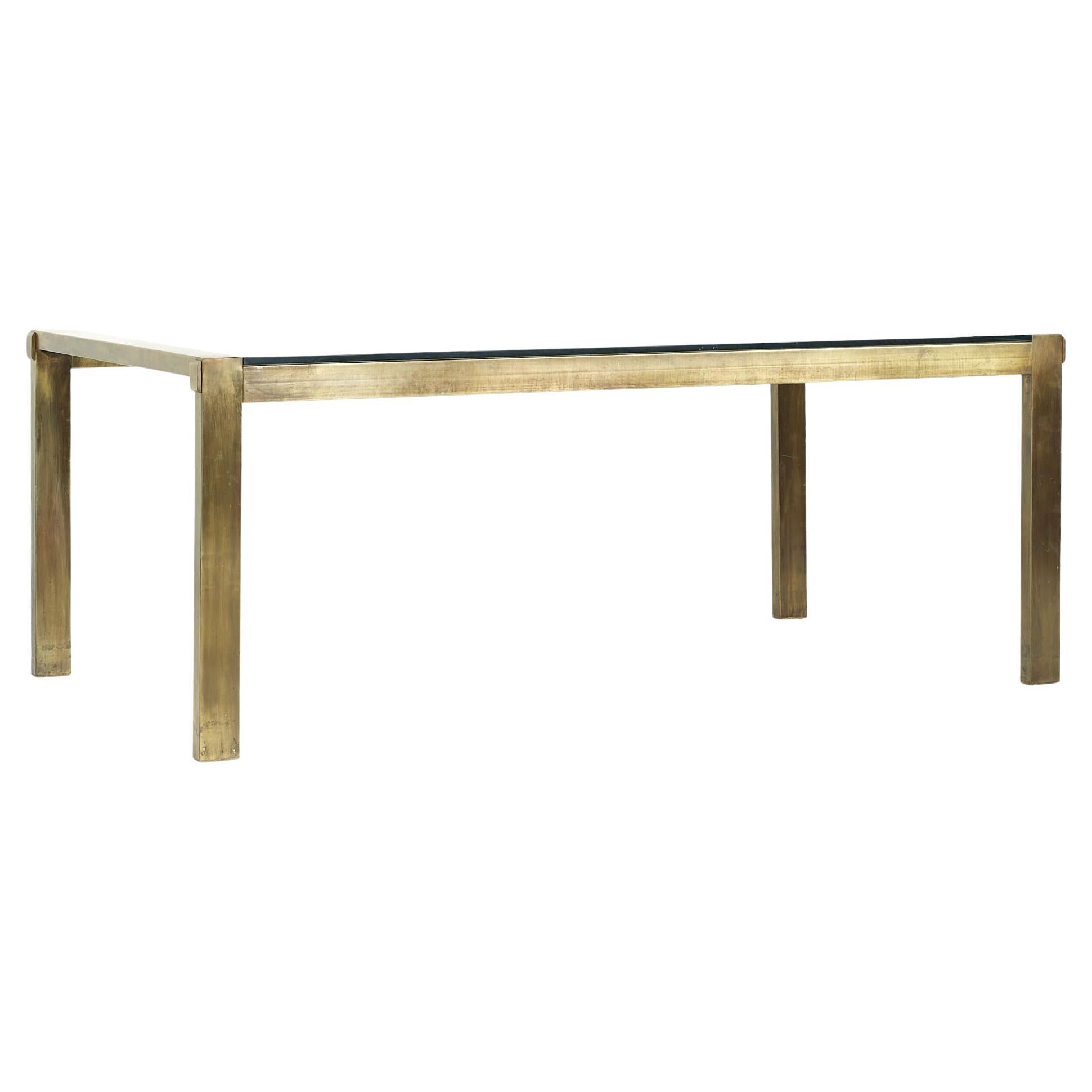 A Mid Century Mastercraft Brass and Glass Dining Table at 1stDibs