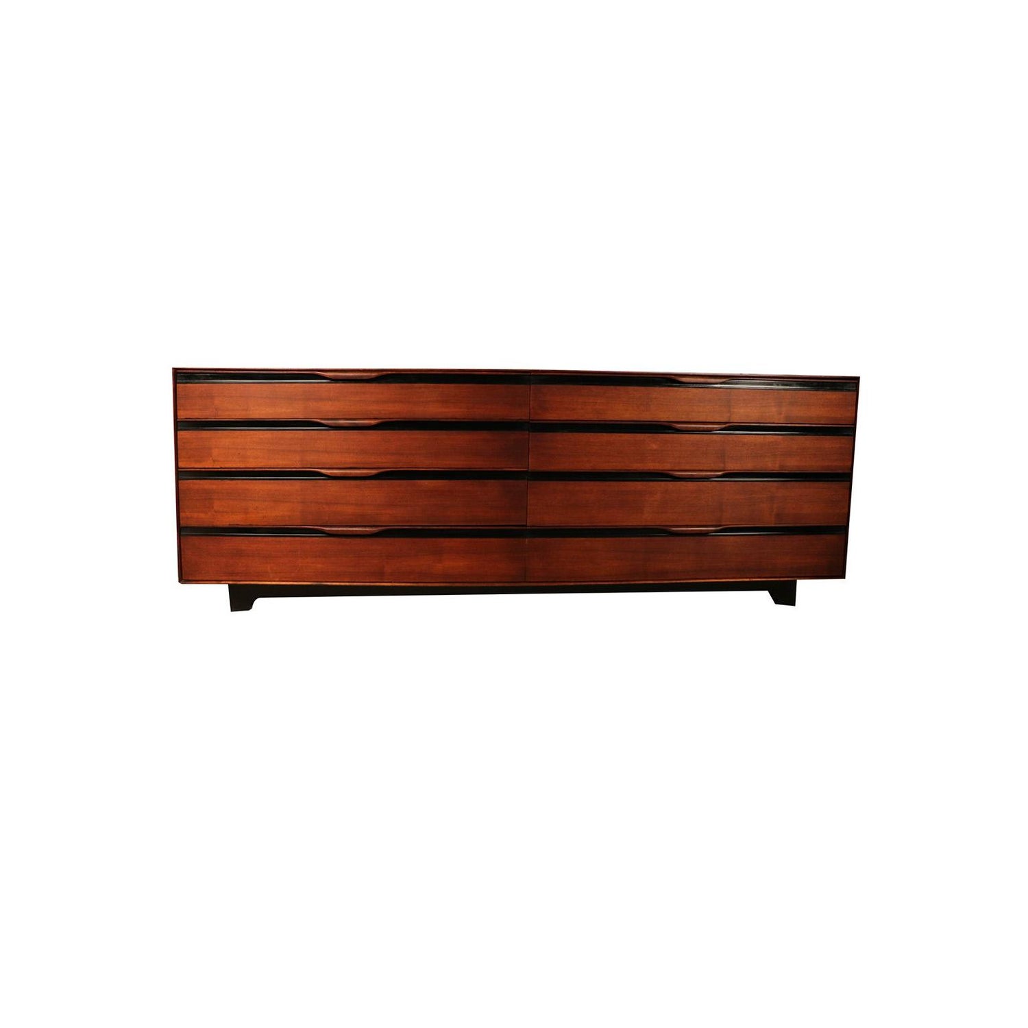 John Stuart Midcentury Long Walnut Dresser For Sale At 1stdibs