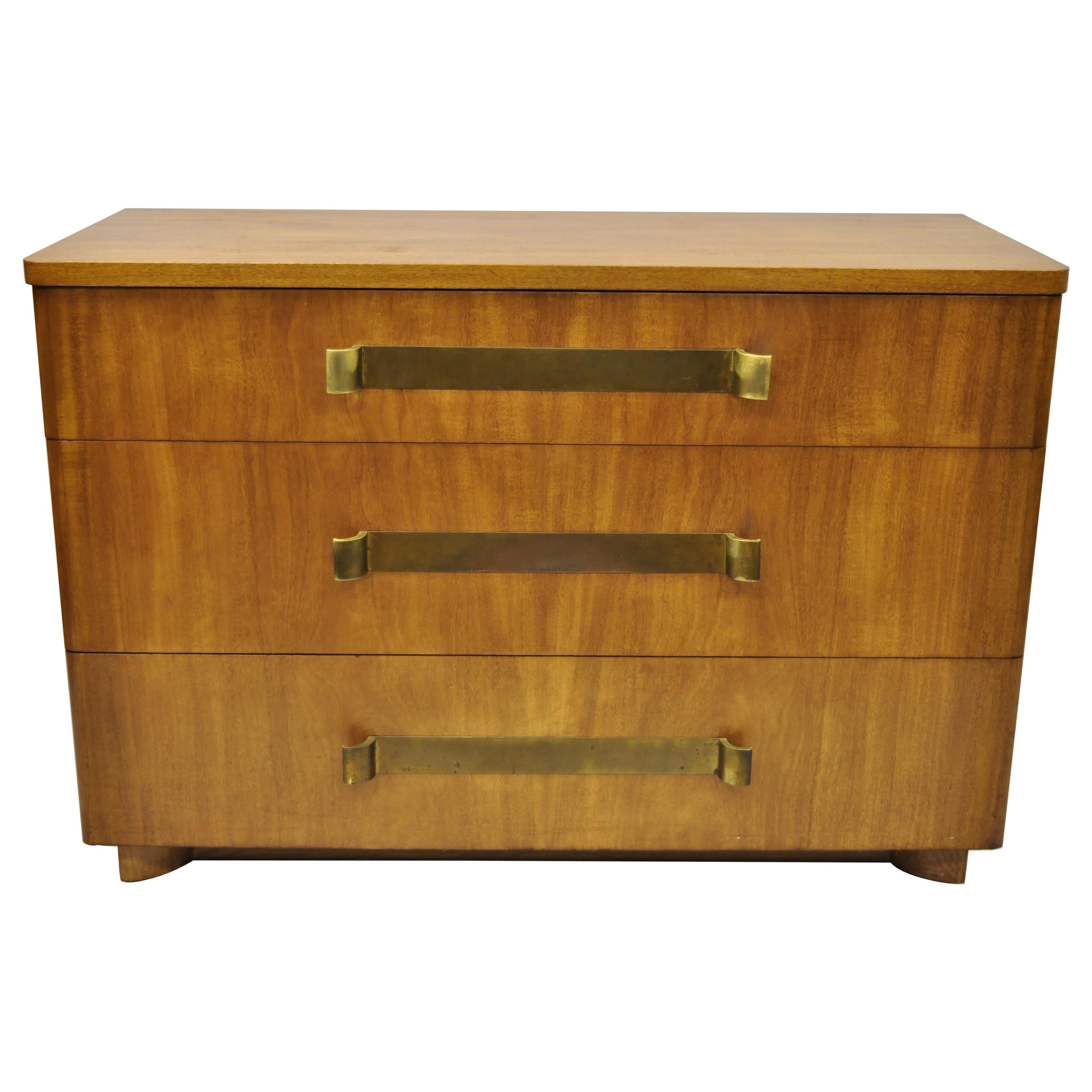 John Stuart MidCentury Modern Art Deco Birch Chest Dresser Sculpted