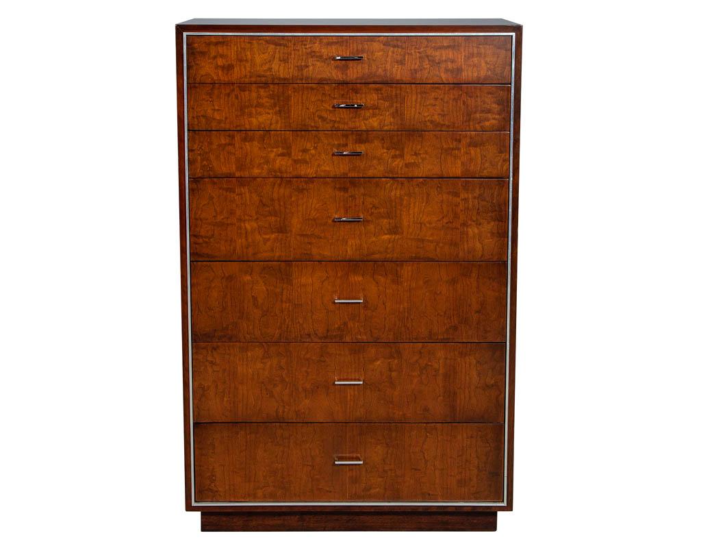 John Stuart Mid-Century Modern Chest with Metal Inlay 4