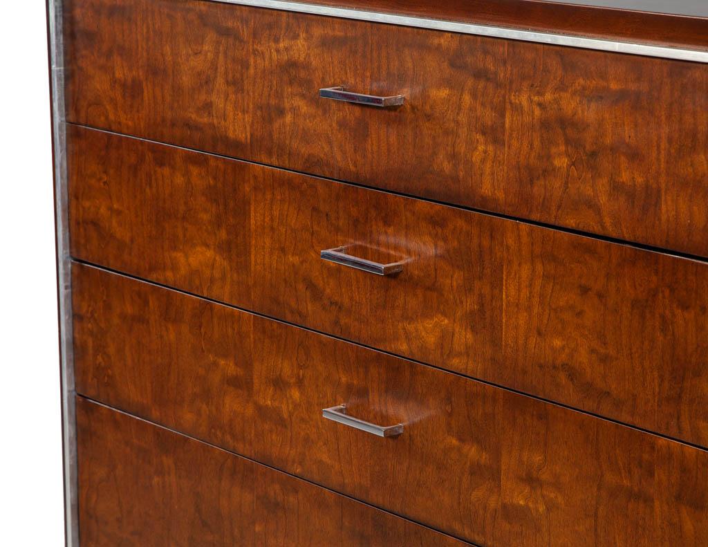 John Stuart Mid-Century Modern Chest with Metal Inlay In Good Condition In North York, ON