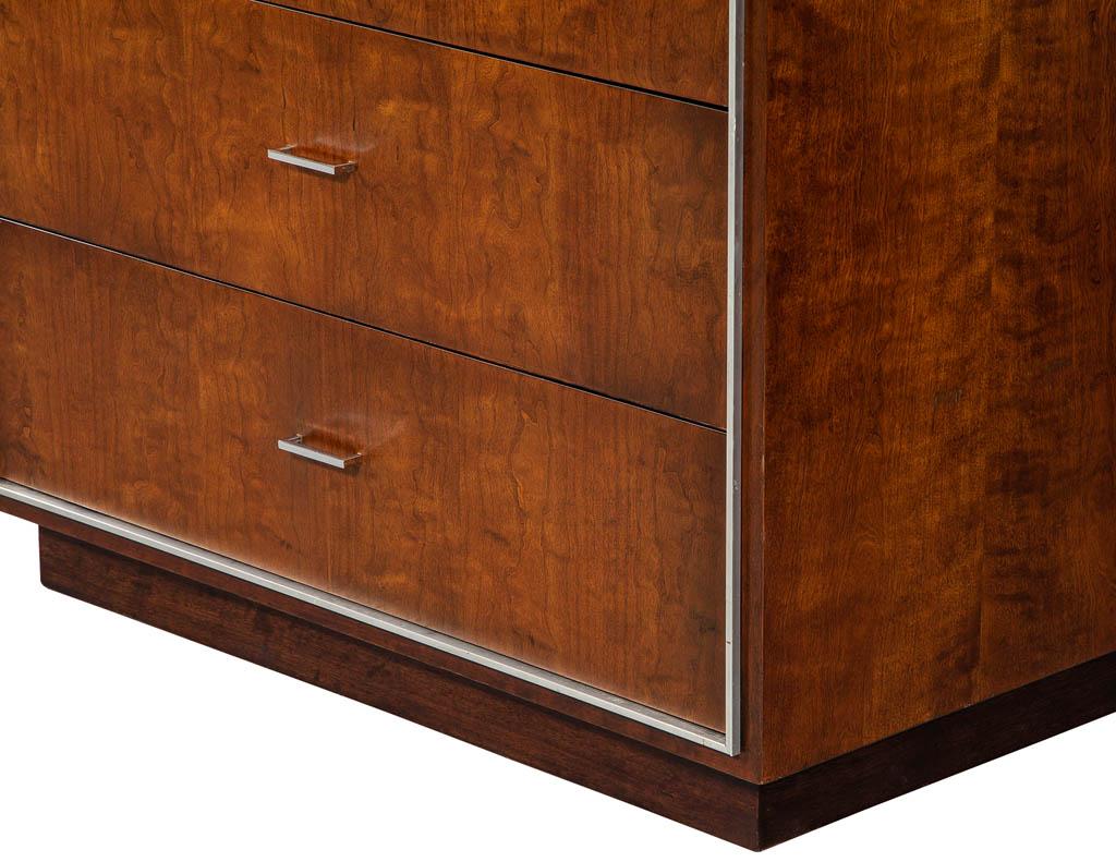 John Stuart Mid-Century Modern Chest with Metal Inlay 2