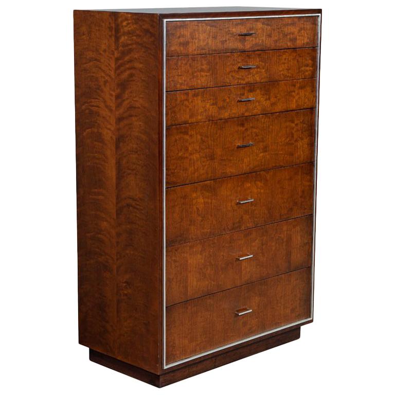 John Stuart Mid-Century Modern Chest with Metal Inlay