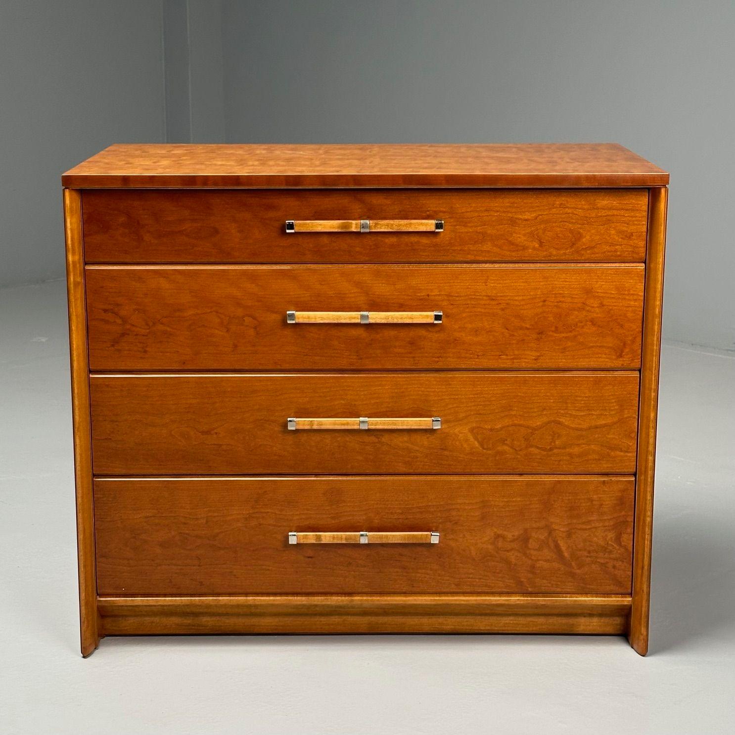 Mid-20th Century John Stuart, Mid-Century Modern, Dressers, Birdseye Maple, Chrome, USA, 1960s