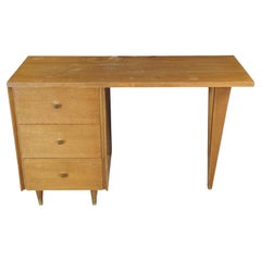 John Stuart Mid Century Modern Hairpin Leg Maple Writing Desk Table Drawers MCM