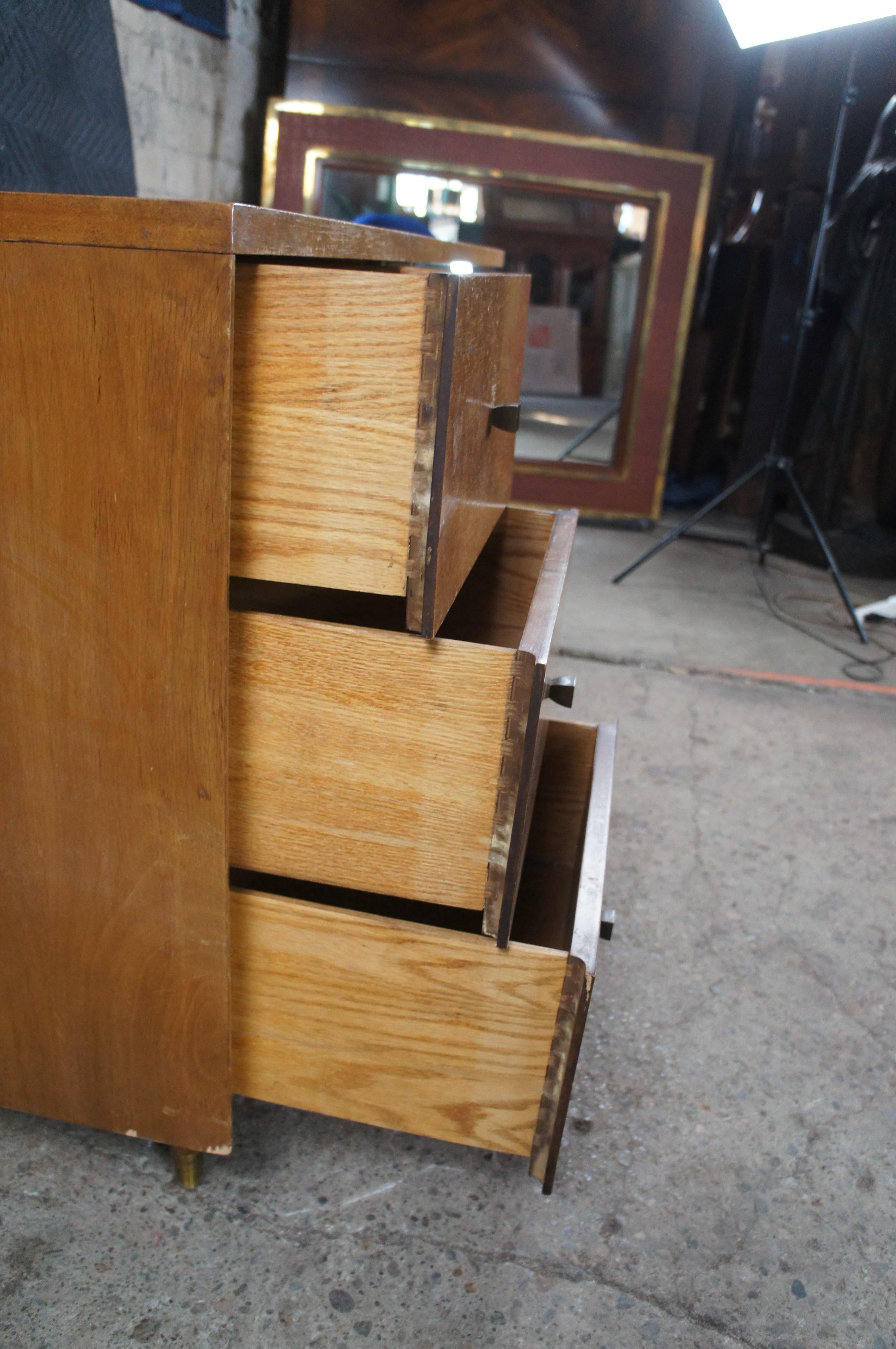 XX secolo John Stuart Mid Century Modern Hairpin Leg Maple Writing Desk Table Drawers MCM in vendita