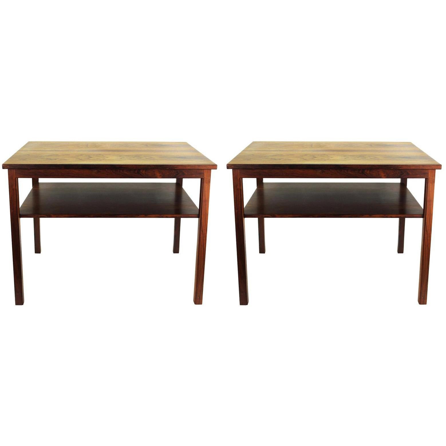 John Stuart Mid-Century Modern Side Tables with Two Levels