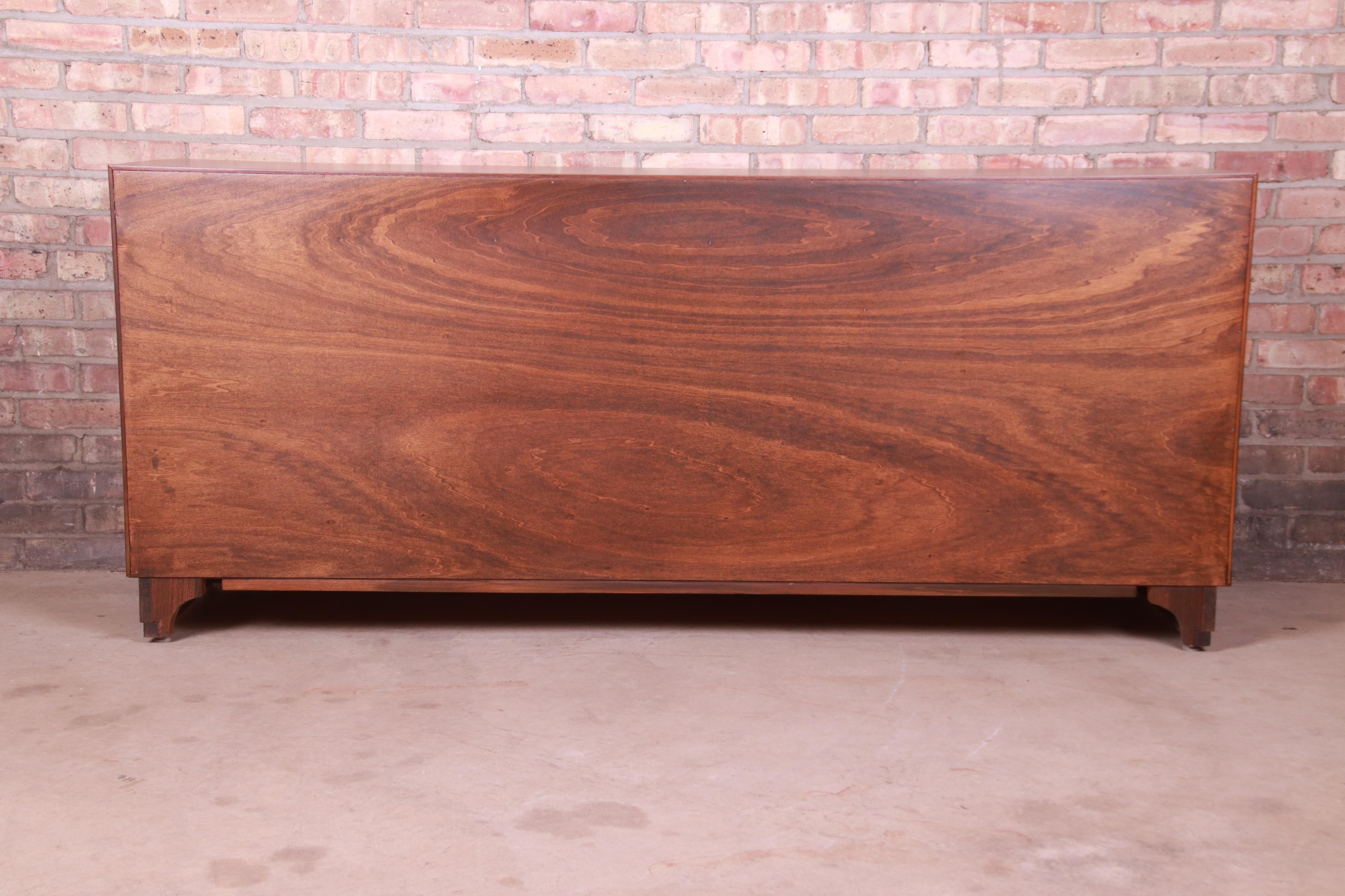 John Stuart Mid-Century Modern Walnut and Burl Wood Sideboard Credenza 13