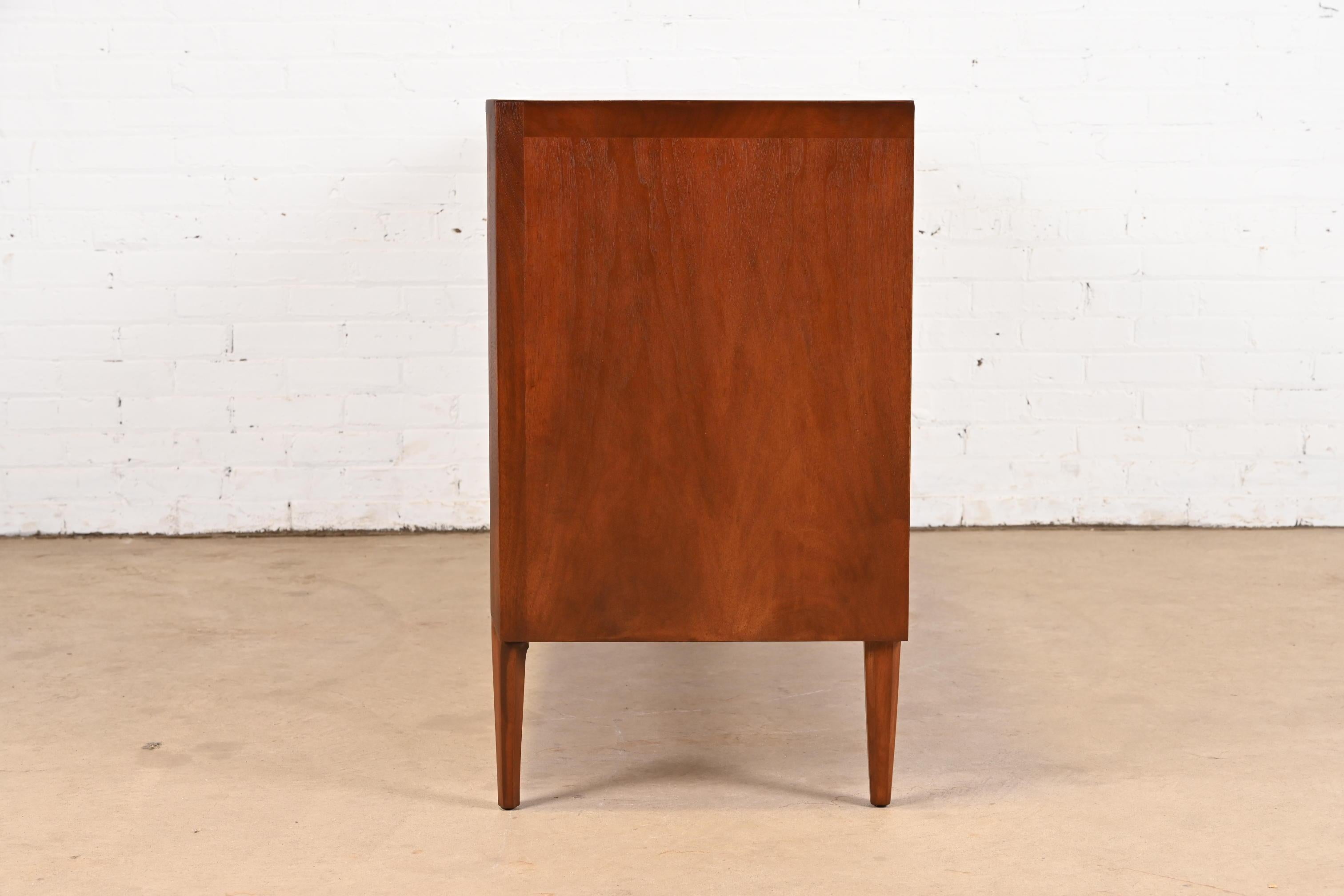 John Stuart Mid-Century Modern Walnut Dresser or Credenza, Newly Refinished For Sale 11