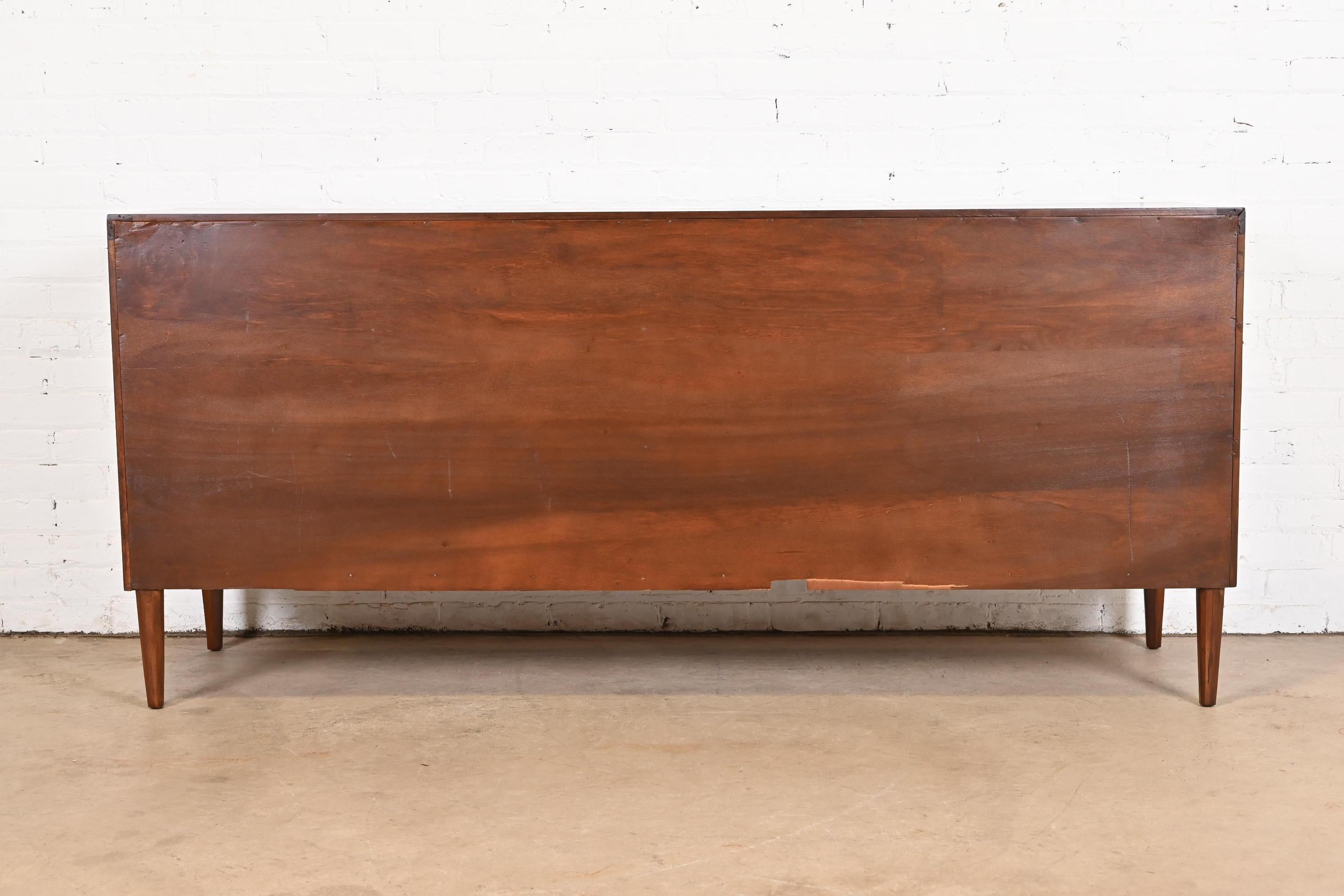John Stuart Mid-Century Modern Walnut Dresser or Credenza, Newly Refinished For Sale 12