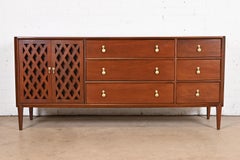 John Stuart Mid-Century Modern Walnut Dresser or Credenza, Newly Refinished