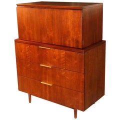 Vintage John Stuart Midcentury Highboy Walnut Dresser