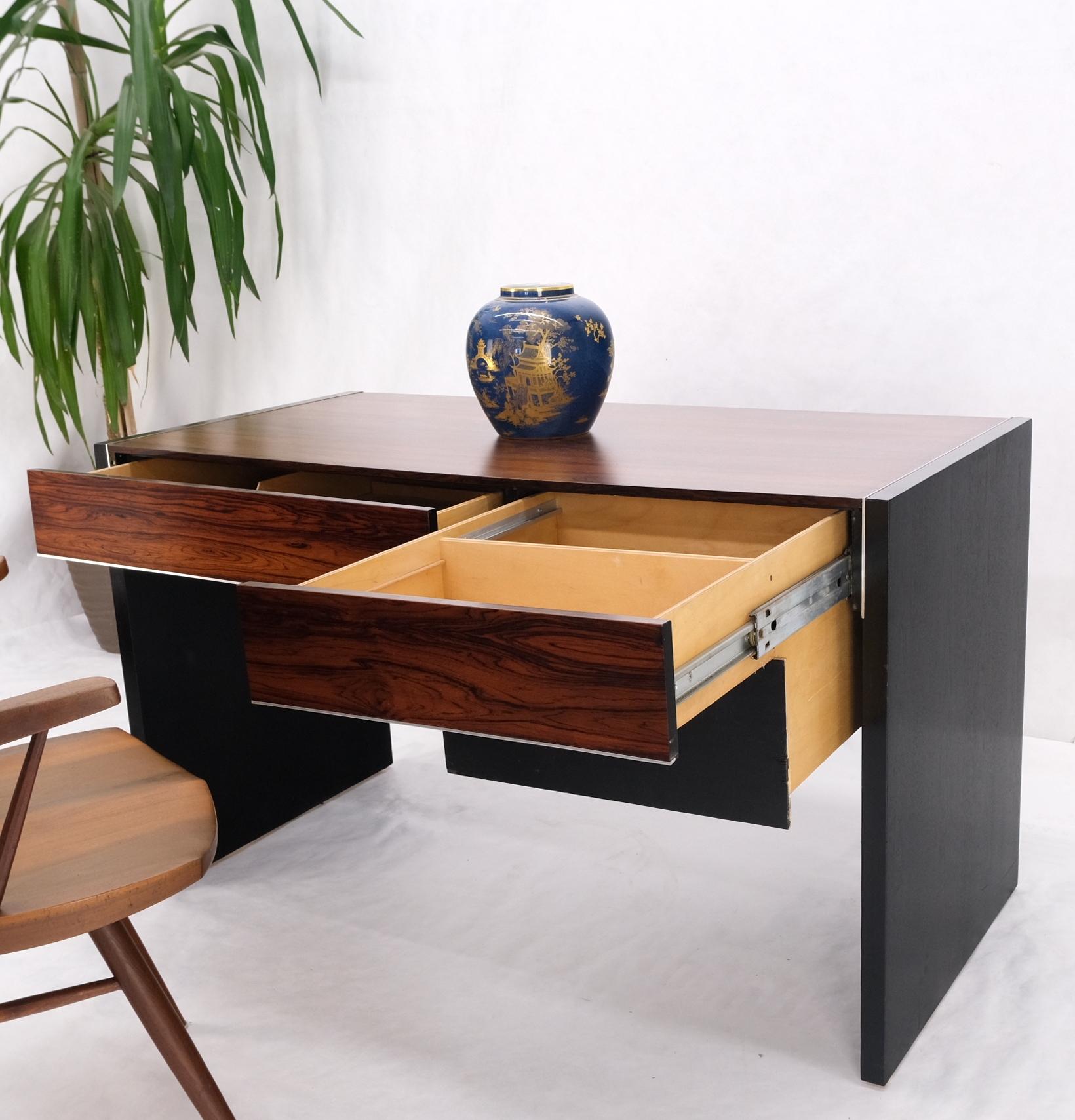John Stuart Milo Baughman Style Rosewood Small Desk Writing Table W/ File Drawer 10