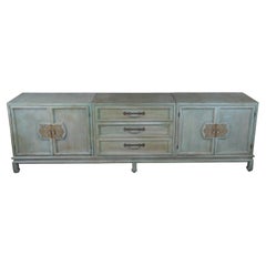 John Stuart Acajou peint Chinoiserie Entertainment Cabinet Console Credenza