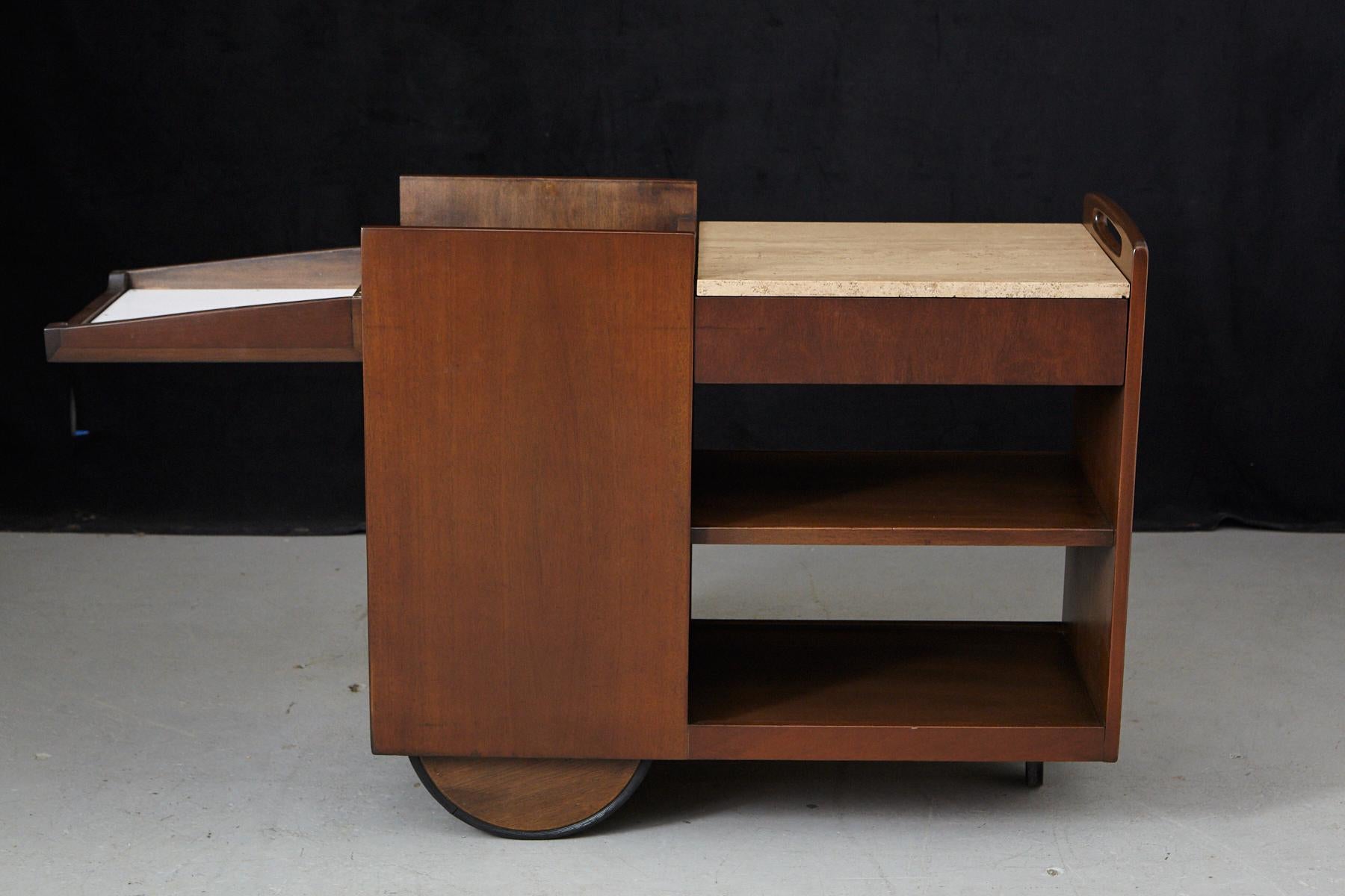 bar cart with big wheels