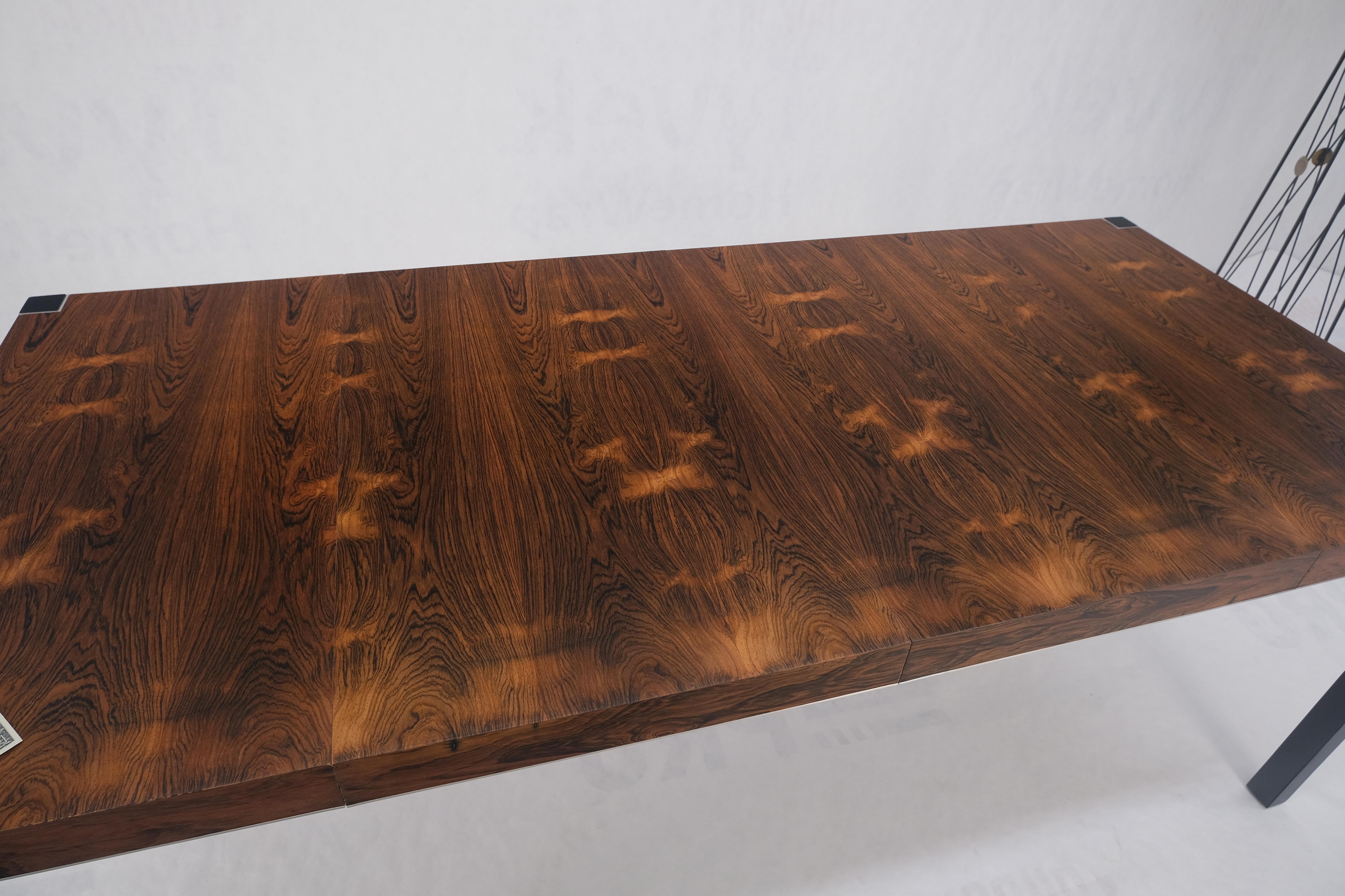John Stuart Rosewood Top Square Top Game Dining Table Two Extension Boards MINT! In Excellent Condition For Sale In Rockaway, NJ