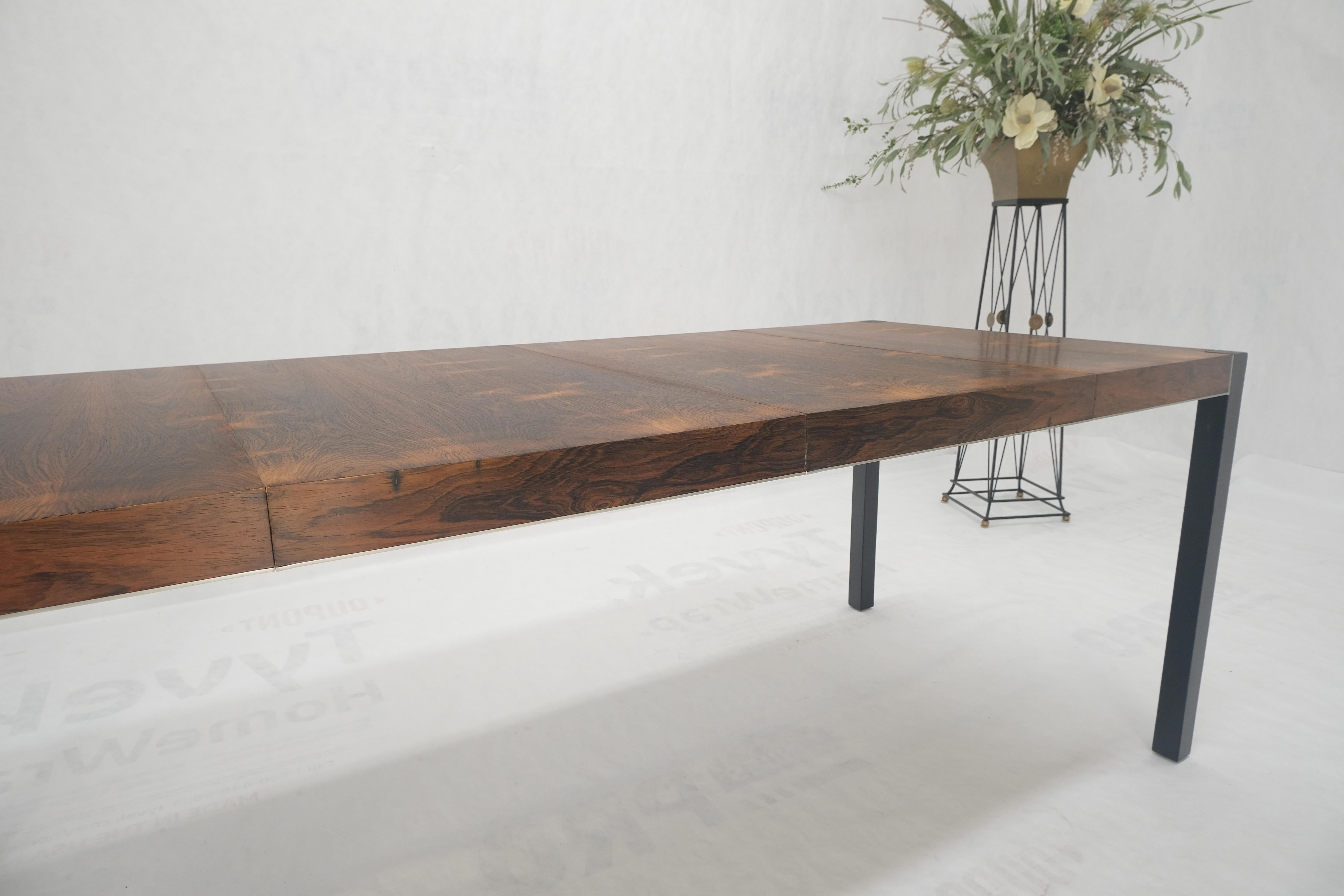 20th Century John Stuart Rosewood Top Square Top Game Dining Table Two Extension Boards MINT! For Sale