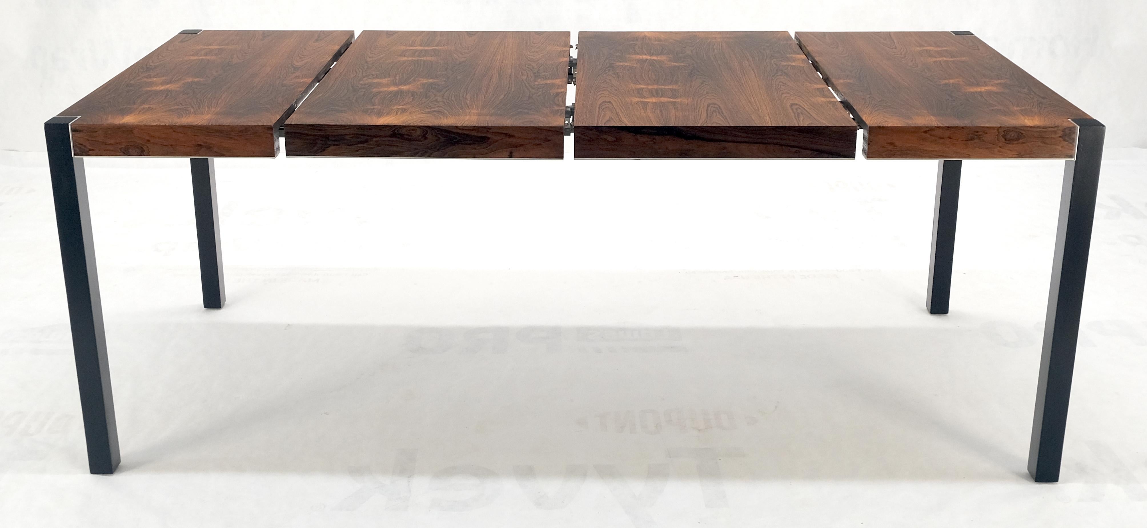 John Stuart Rosewood Top Square Top Game Dining Table Two Extension Boards MINT! For Sale 1