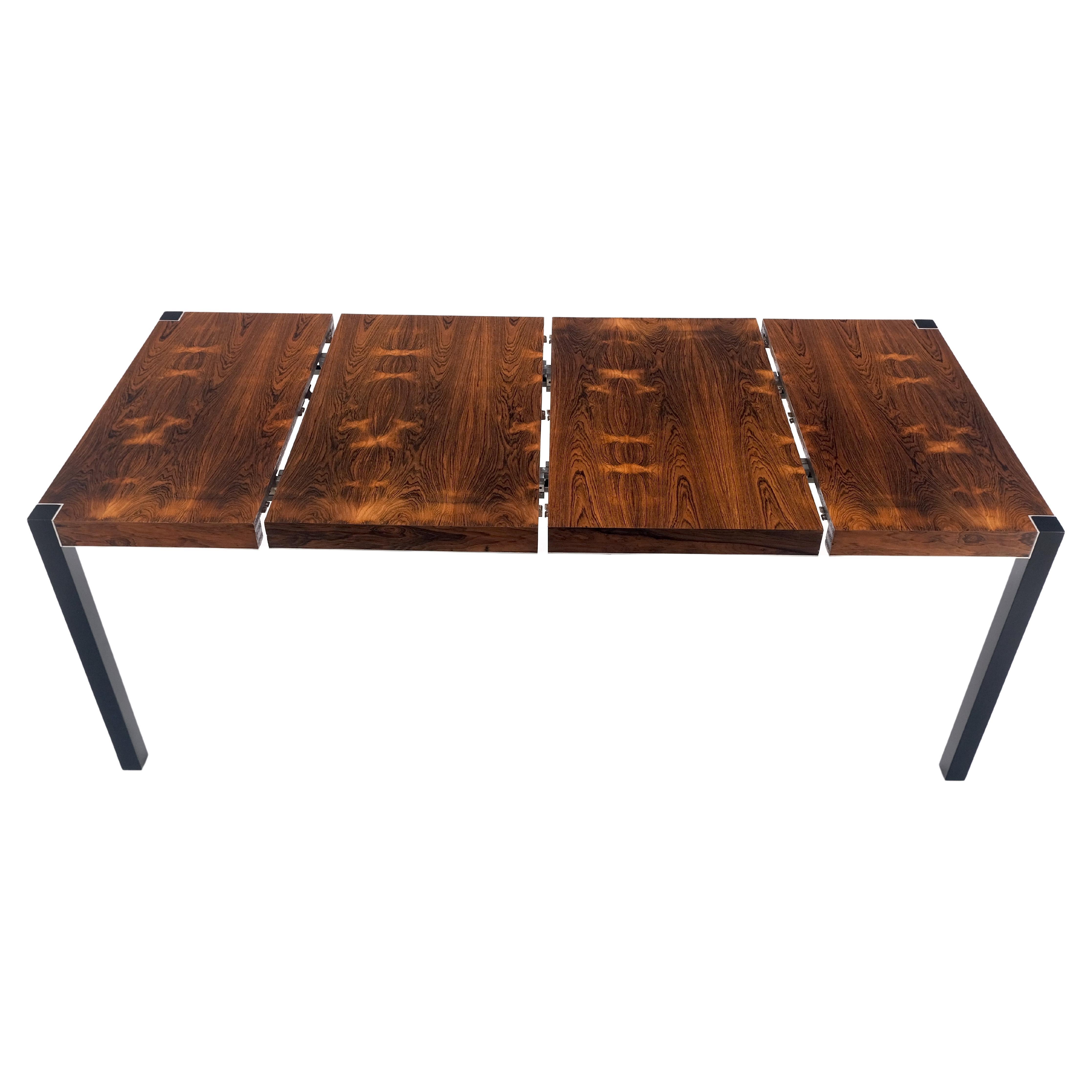 John Stuart Rosewood Top Square Top Game Dining Table Two Extension Boards MINT! For Sale