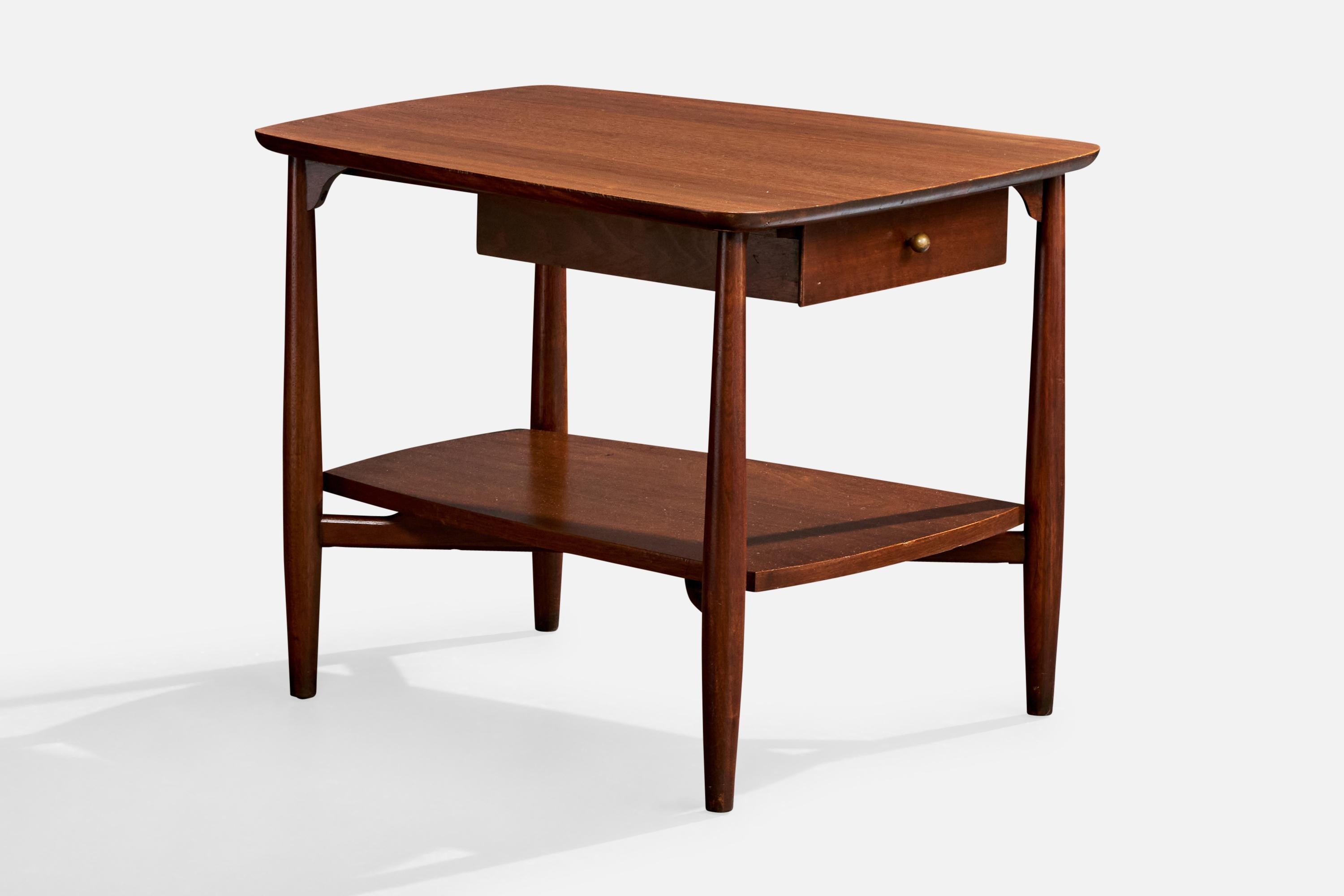 Americano John Stuart, Tavolini, Noce, Ottone, USA, anni '50 in vendita