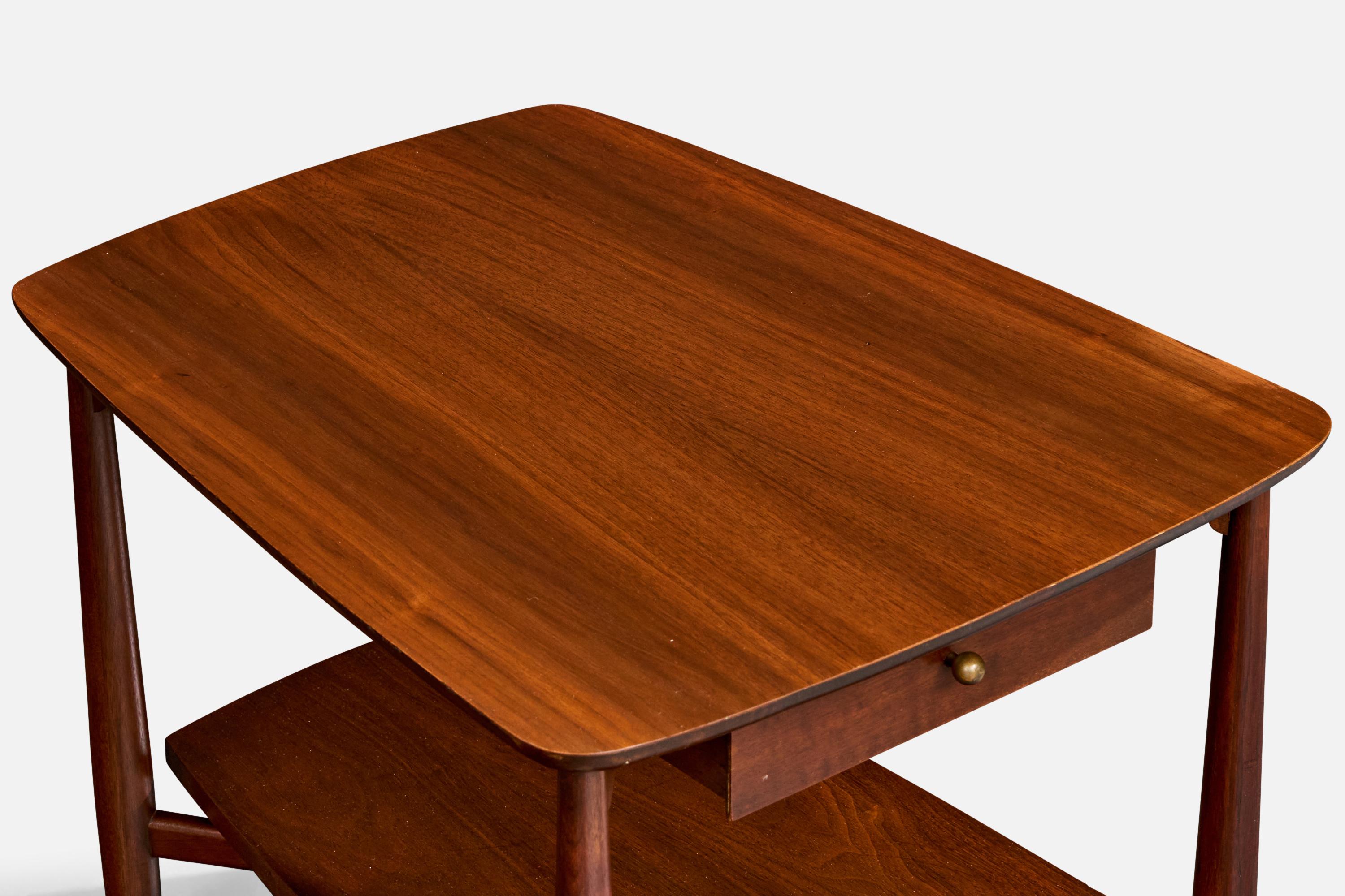 John Stuart, Tavolini, Noce, Ottone, USA, anni '50 in vendita 1
