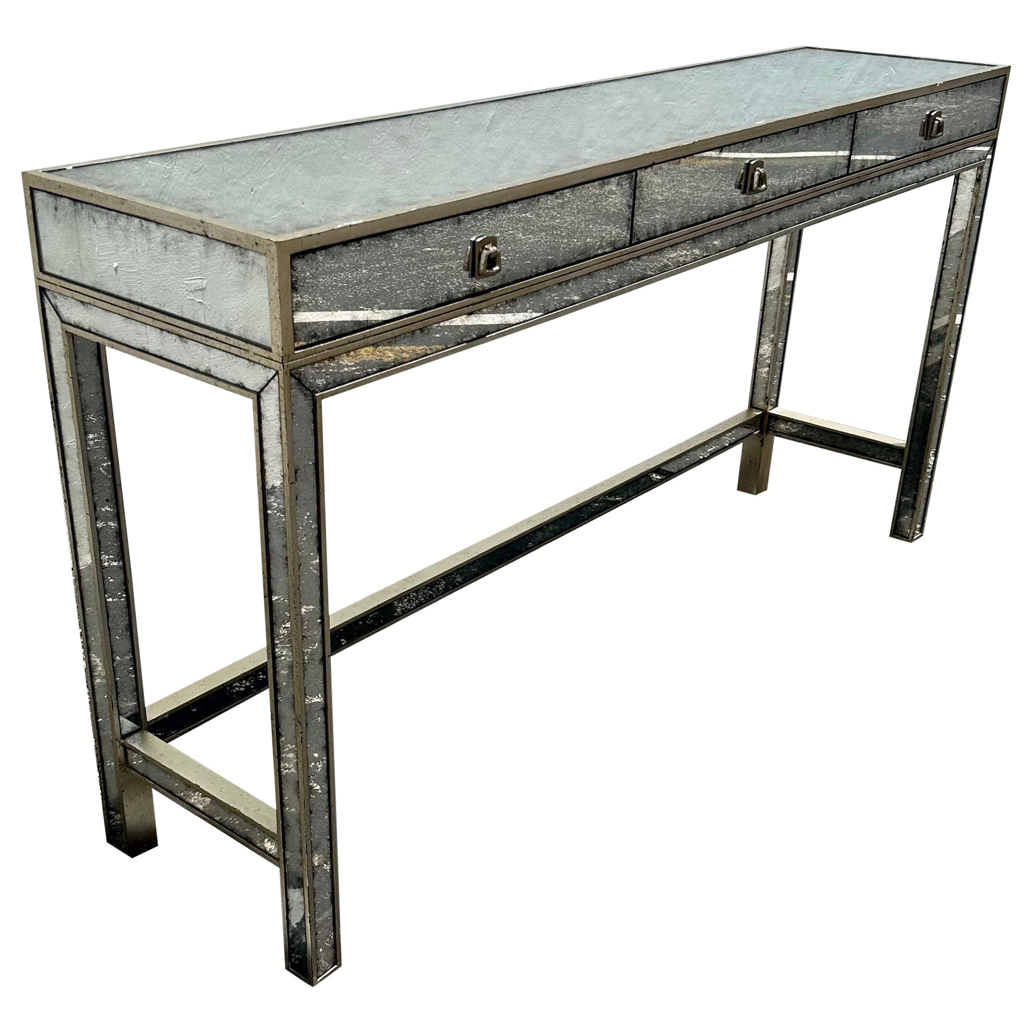 John Stuart Smoked Antique Mirrored Console Table