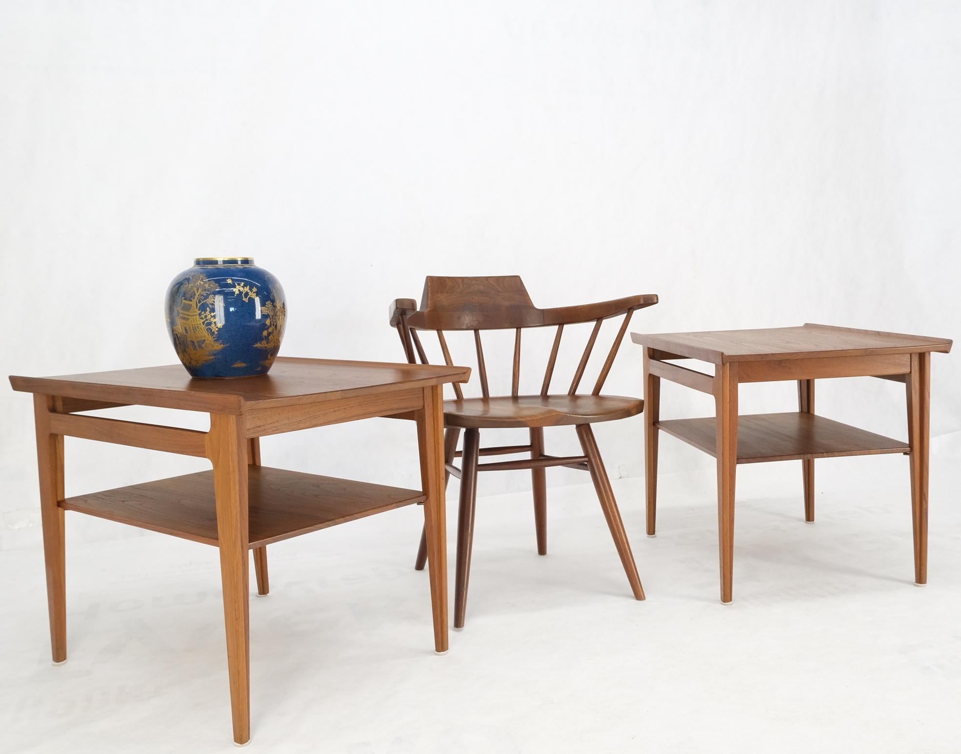 John Stuart Solid Teak Danish Mid Century Modern Rolled Edges Side End Tables 3