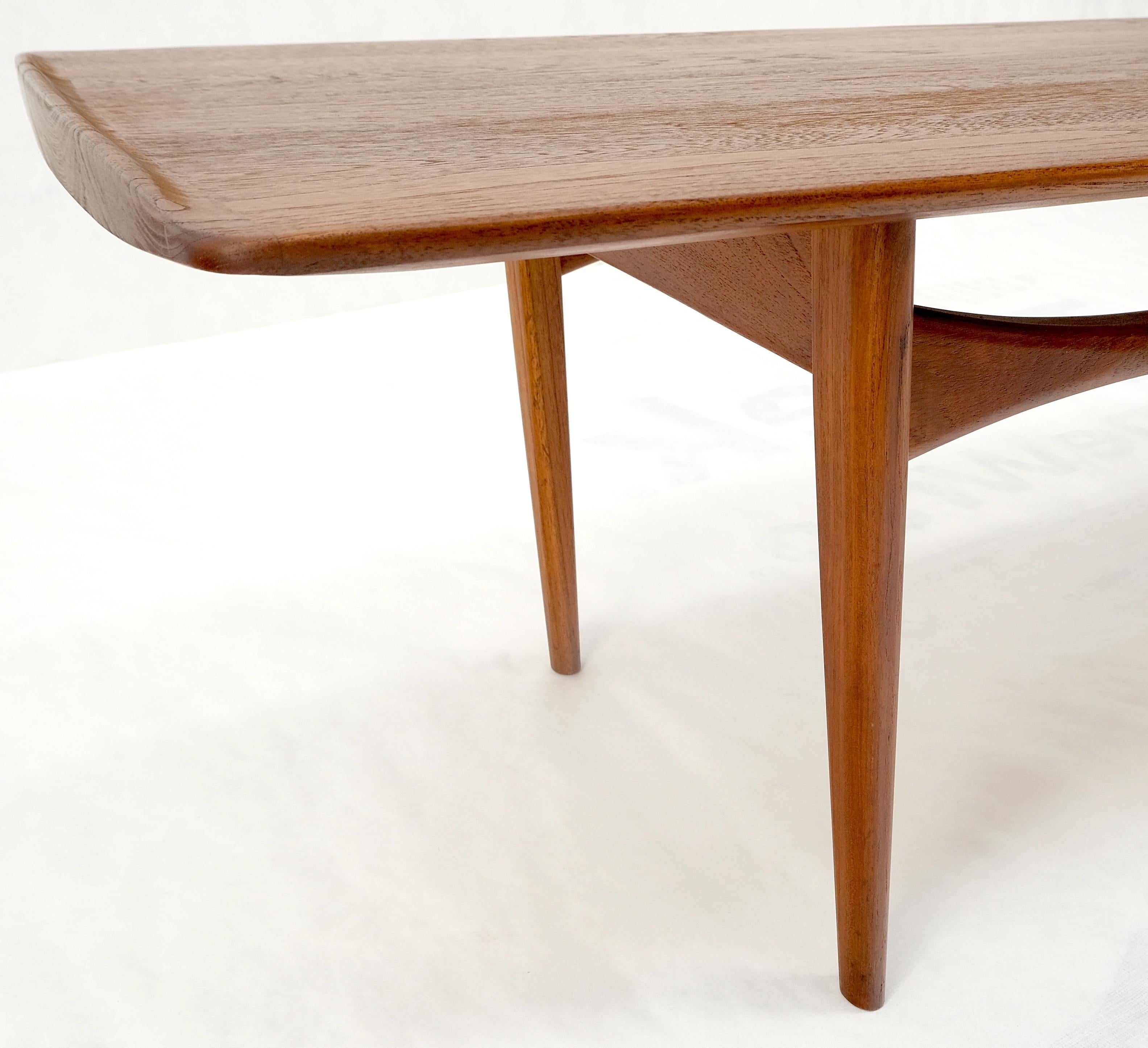 John Stuart solid teak rolled Edges Danish Mid-Century Modern coffee table mint!