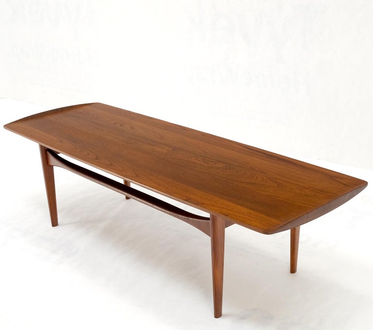 John Stuart Solid Teak Rolled Edges Danish MidCentury Modern Coffee Table Mint! For Sale at 1stDibs