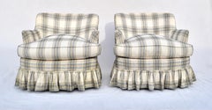 John Stuart Swivel Club Lounge Chairs, Pair