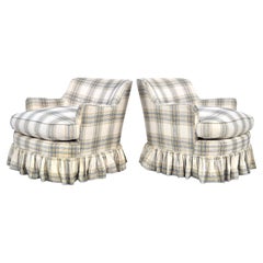 John Stuart Swivel Club Lounge Chairs, Pair