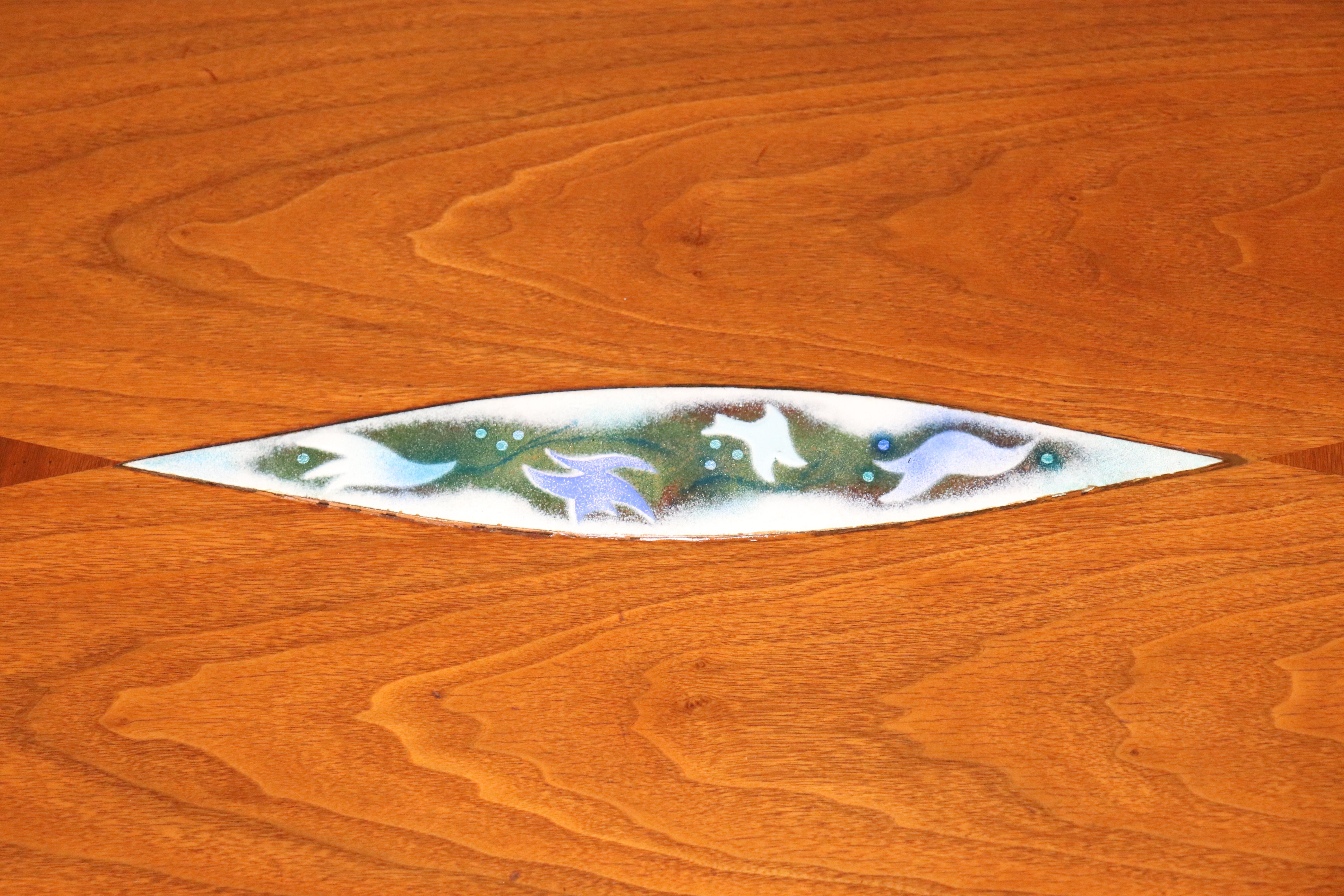 Mid-Century moderno Tavolo John Stuart con intarsio in piastrelle in vendita