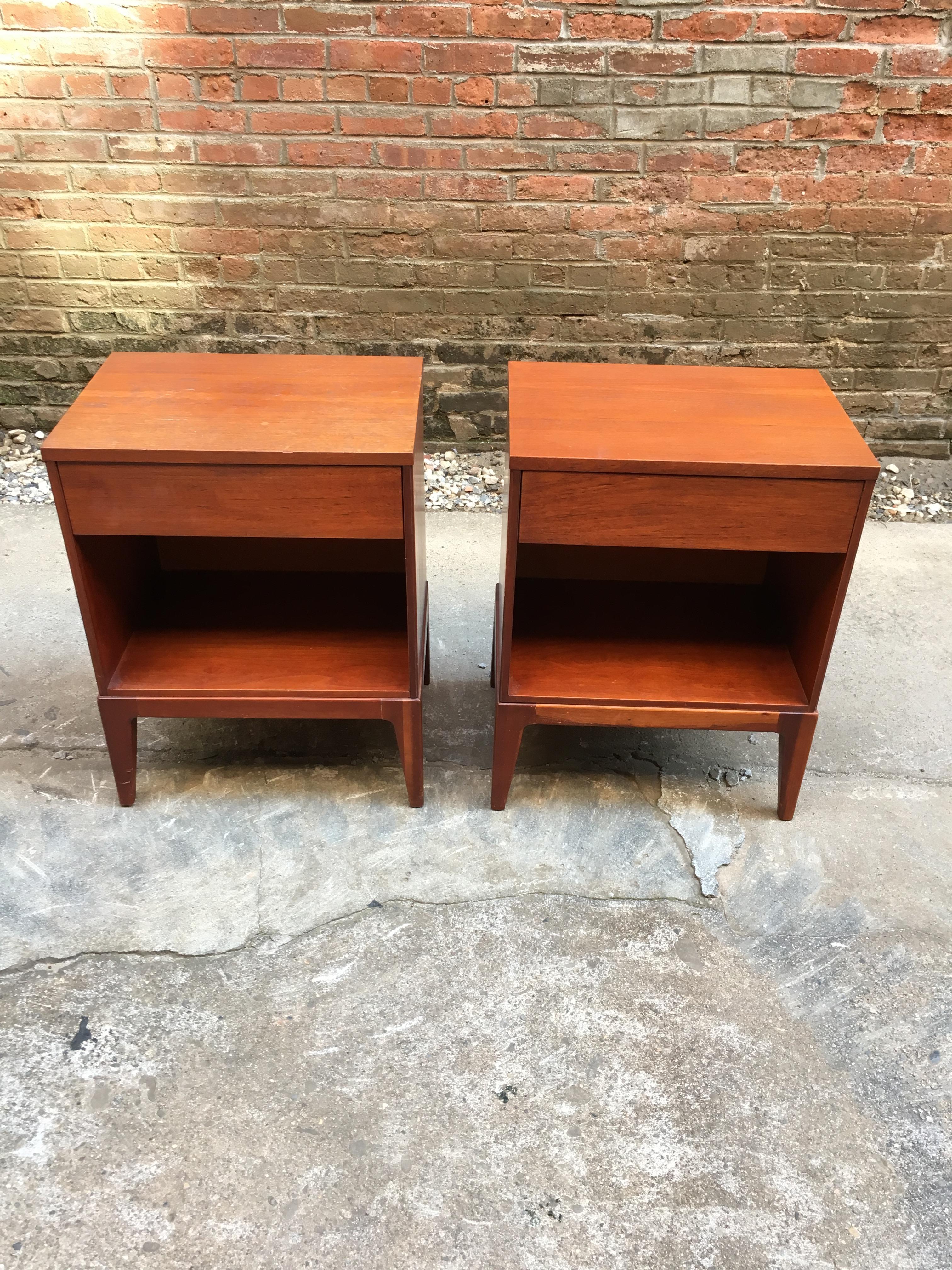 Mid-Century Modern John Stuart Teak End Tables