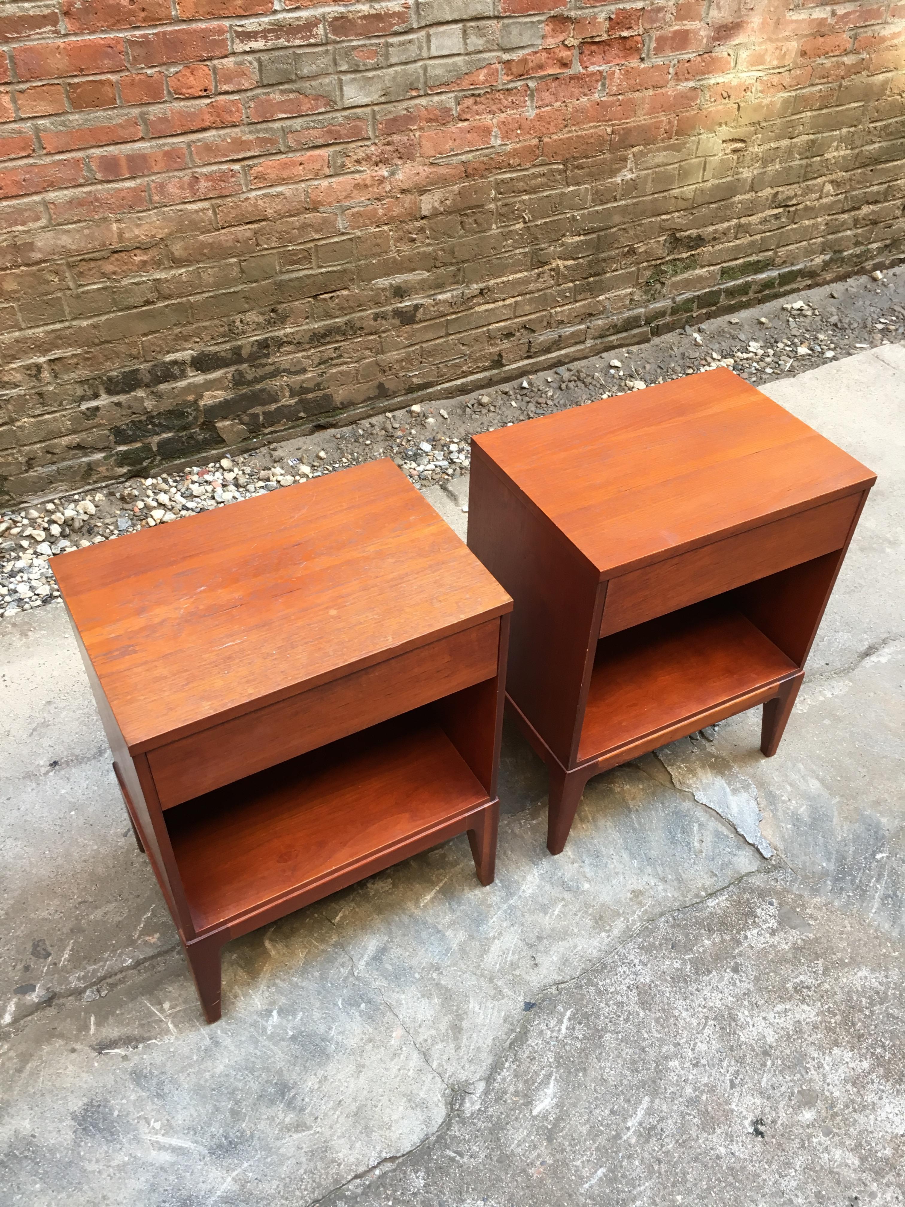 American John Stuart Teak End Tables