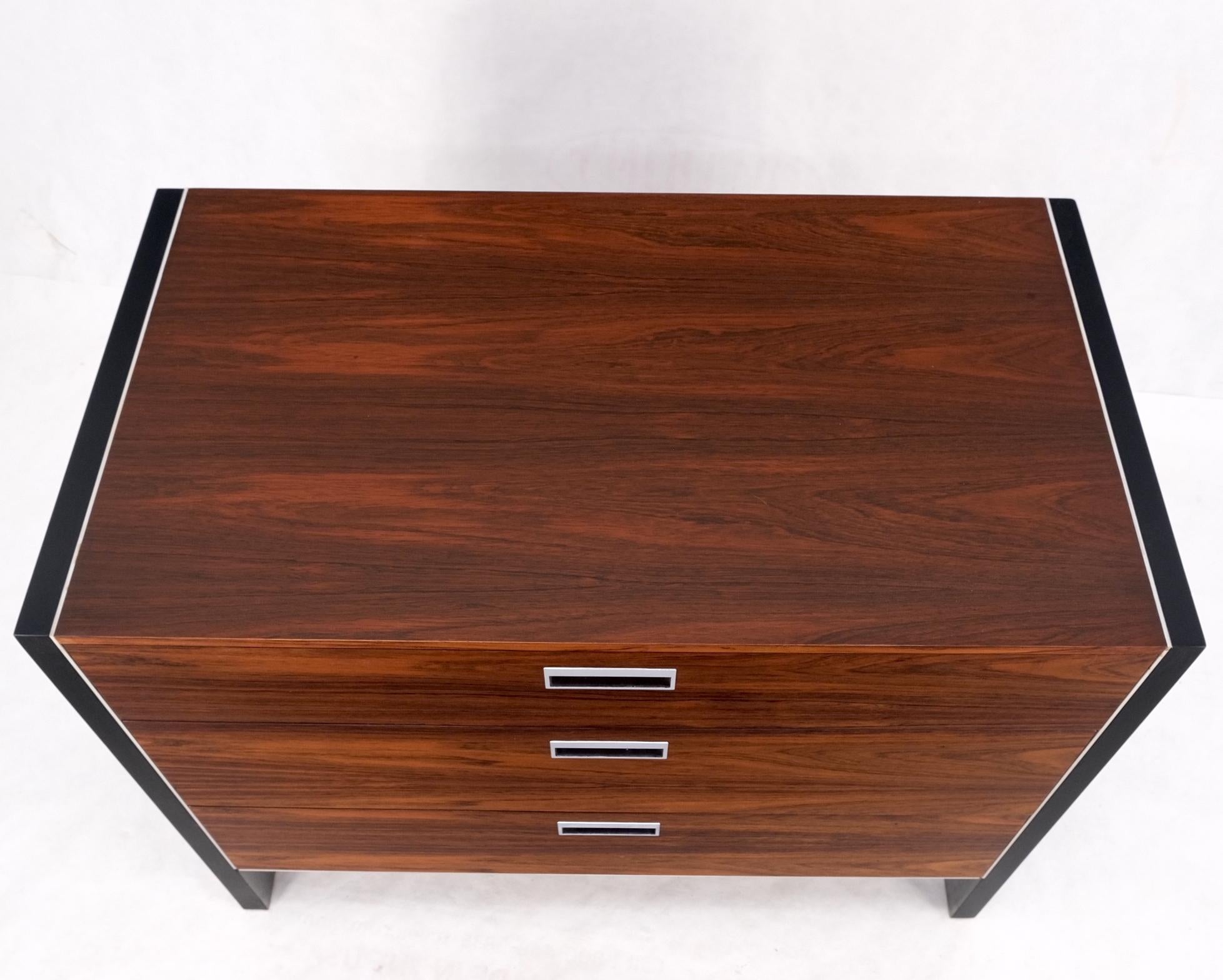John Stuart Three Drawer Rosewood Bachelor Chest Mid Century Console Stand Mint! For Sale 7