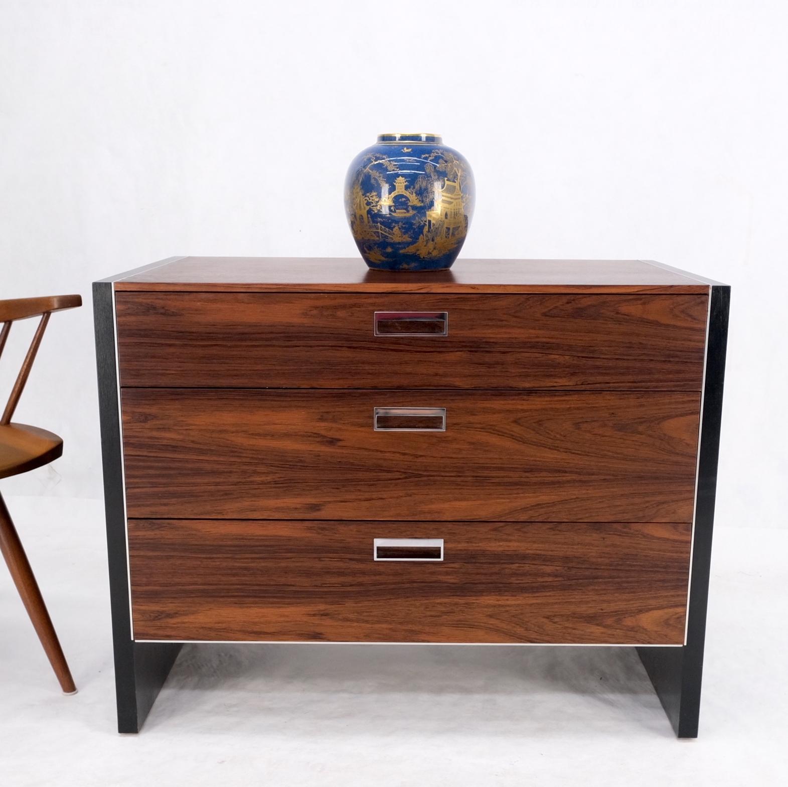 John Stuart Three Drawer Rosewood Bachelor Chest Mid Century Console Stand Mint! For Sale 9