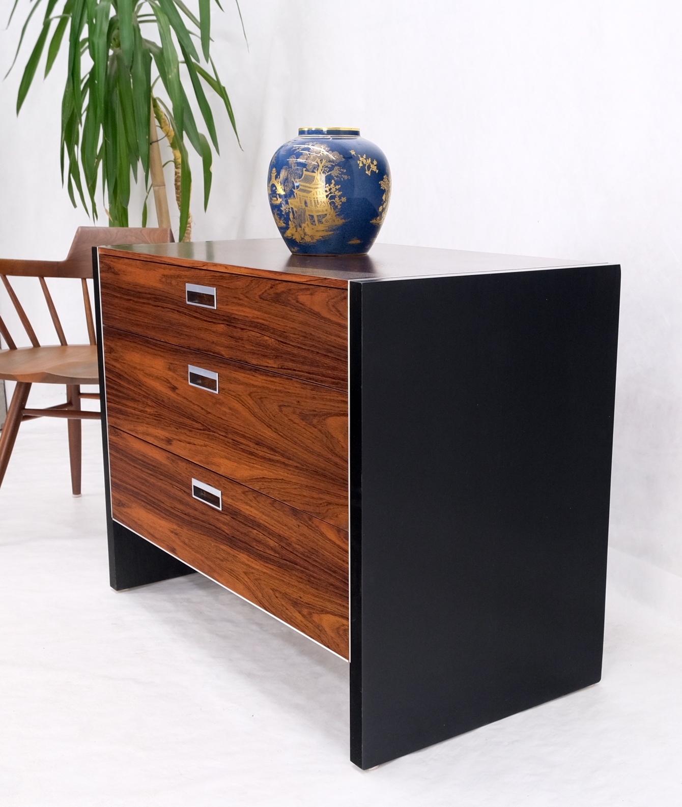 John Stuart Three Drawer Rosewood Bachelor Chest Mid Century Console Stand Mint! For Sale 10