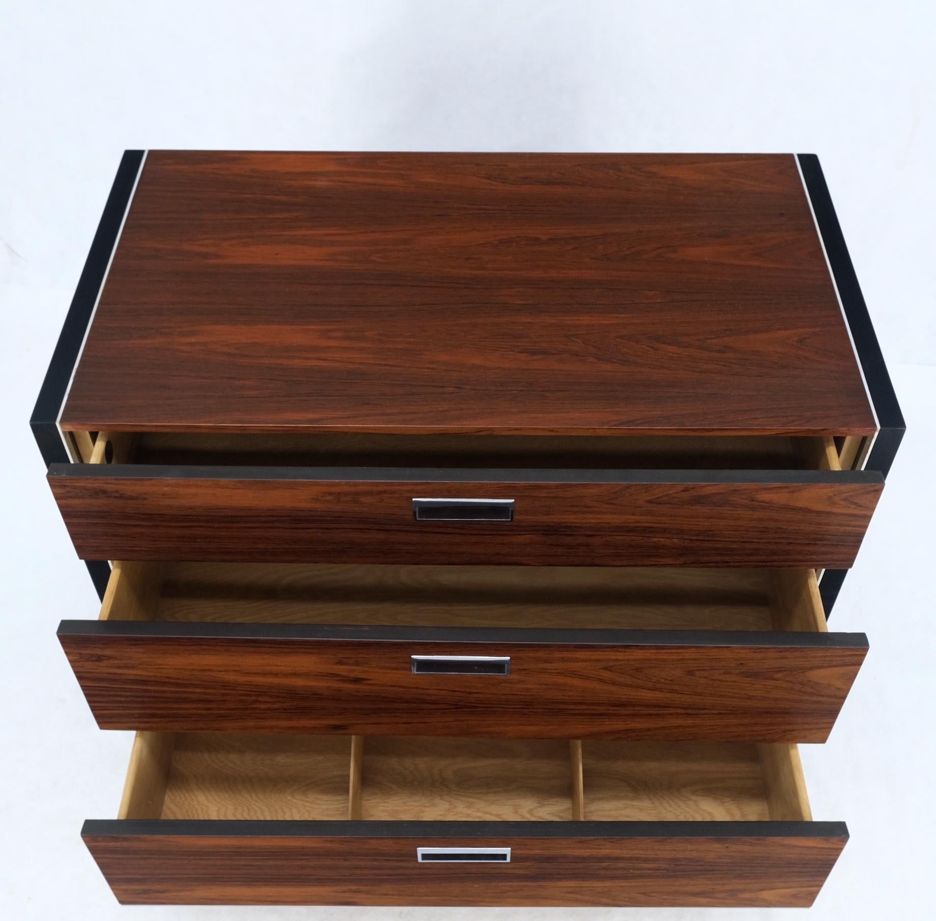 John Stuart Three Drawer Rosewood Bachelor Chest Mid Century Console Stand Mint! For Sale 12