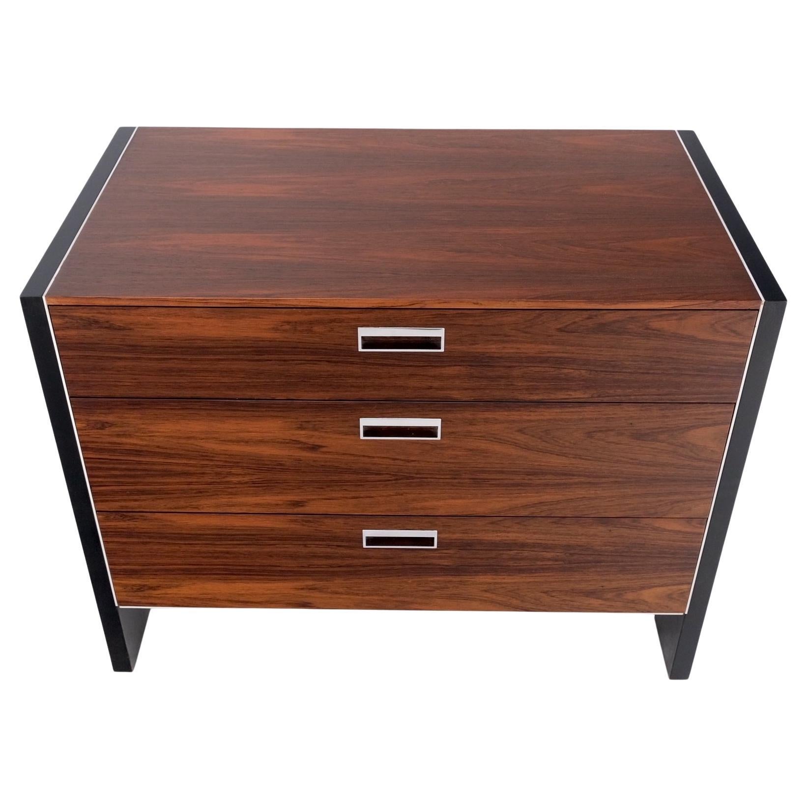 John Stuart Three Drawer Rosewood Bachelor Chest Mid Century Console Stand Mint! For Sale