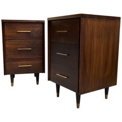 John Stuart Walnut End Tables, Pair